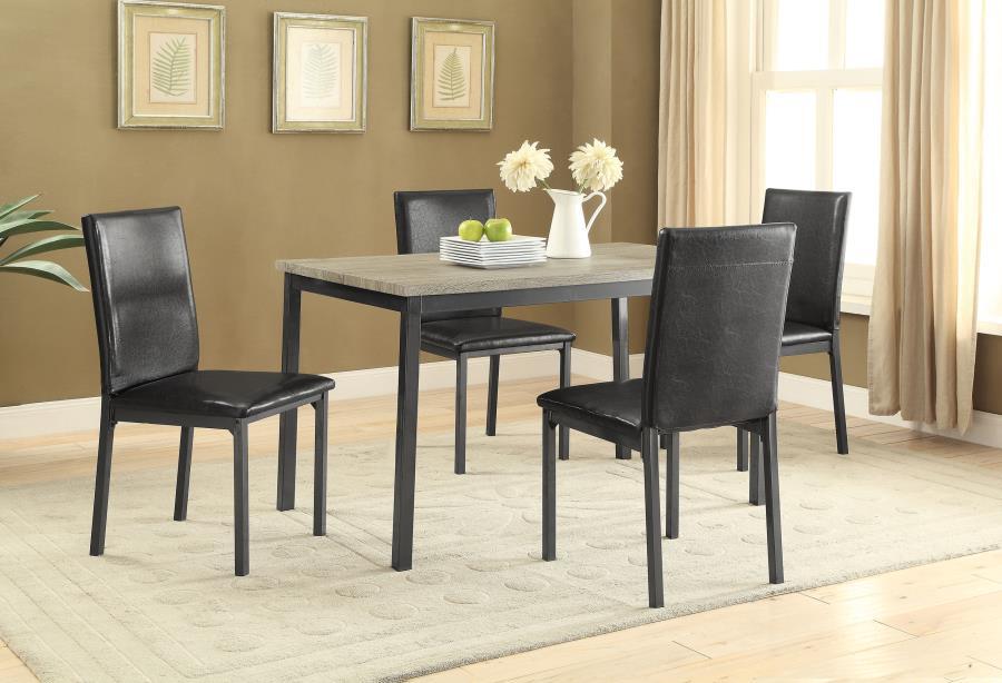 Garza - Upholstered Dining Side Chairs (Set of 2) - Black - Best Buy Furniture