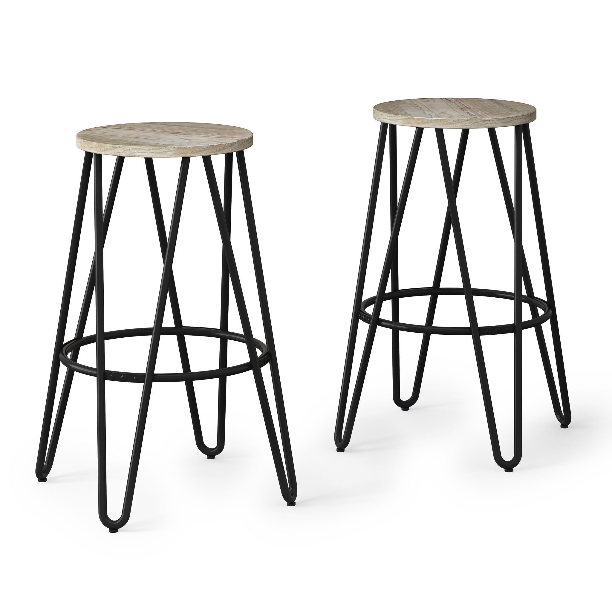 Simeon - Multifunctional Metal Stool With Wood Seat - Best Buy Furniture