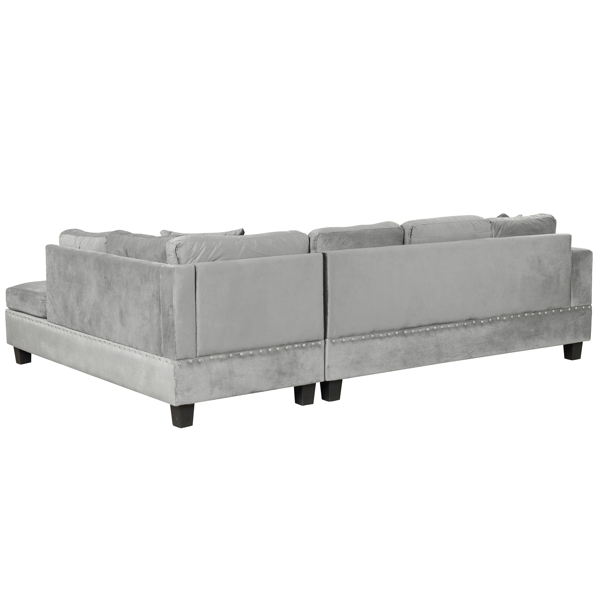 Modern Sectional Sofa With Storage Ottoman, L - Shape Couch With 2 Pillows And Cup Holders - Best Buy Furniture
