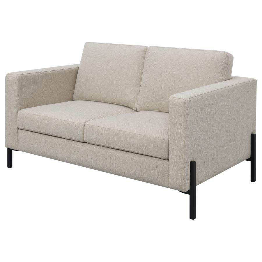 Tilly - Upholstered Track Arm Loveseat - Oatmeal - Best Buy Furniture