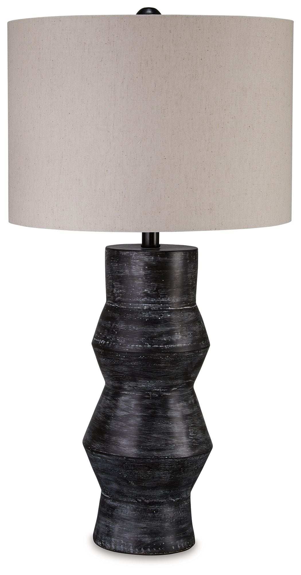 Kerbert - Terracotta Table Lamp - Distressed Black - Best Buy Furniture