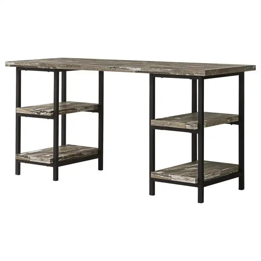 Kemper - 4-Shelf Writing Desk - Weathered Brown - Best Buy Furniture