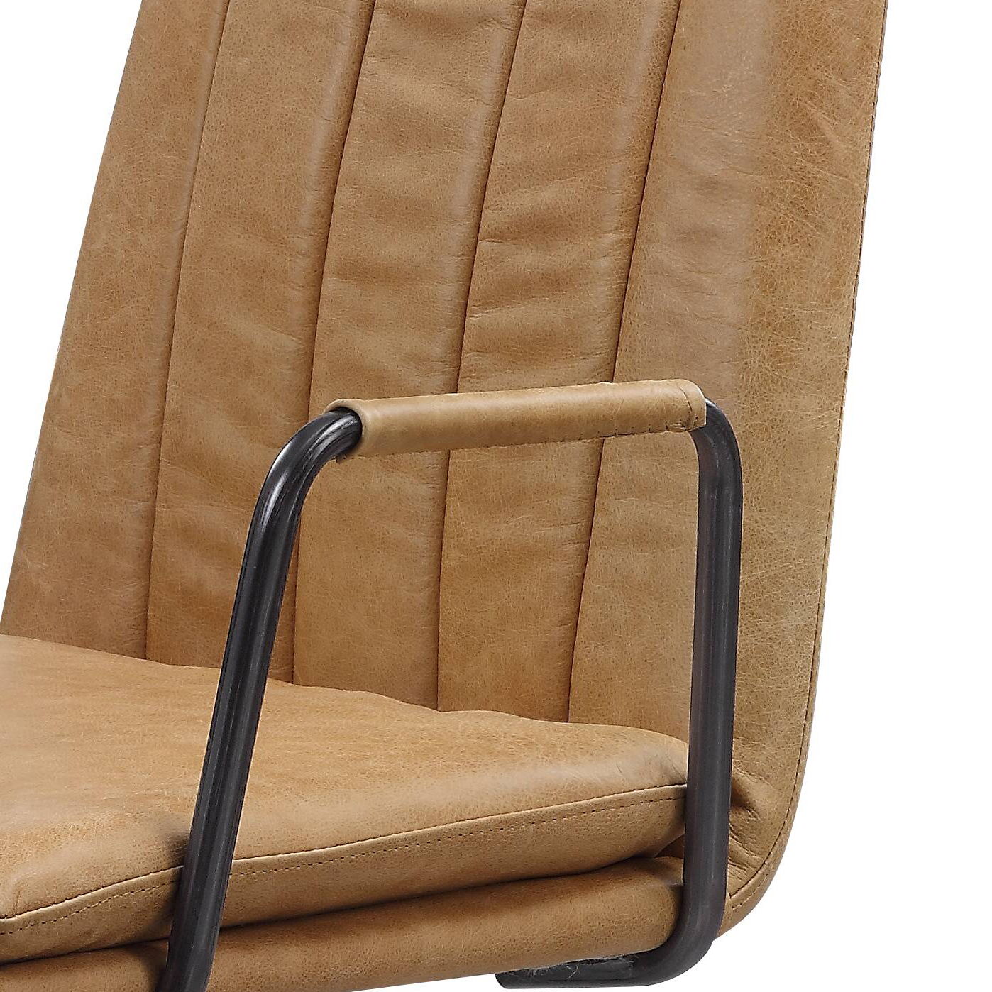 Eclarn - Top Grain Leather Office Chair - Brown - Best Buy Furniture