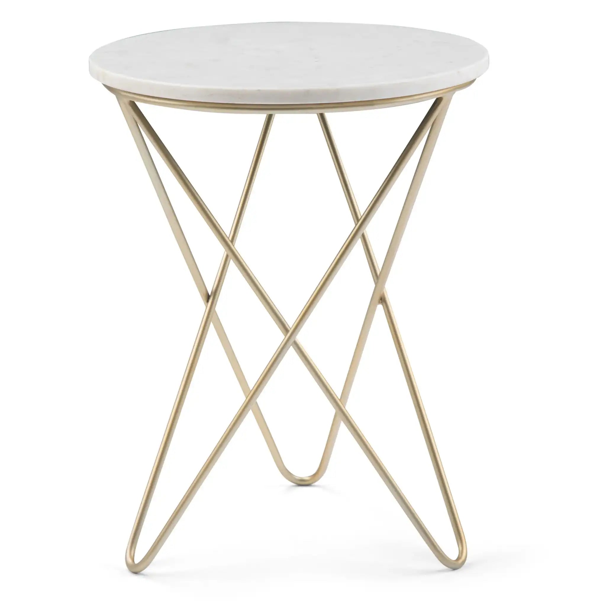 Gabon - Accent Table - White / Gold - Best Buy Furniture