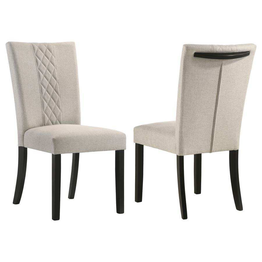 Malia - Fabric Upholstered Dining Side Chair (Set of 2) - Beige - Best Buy Furniture