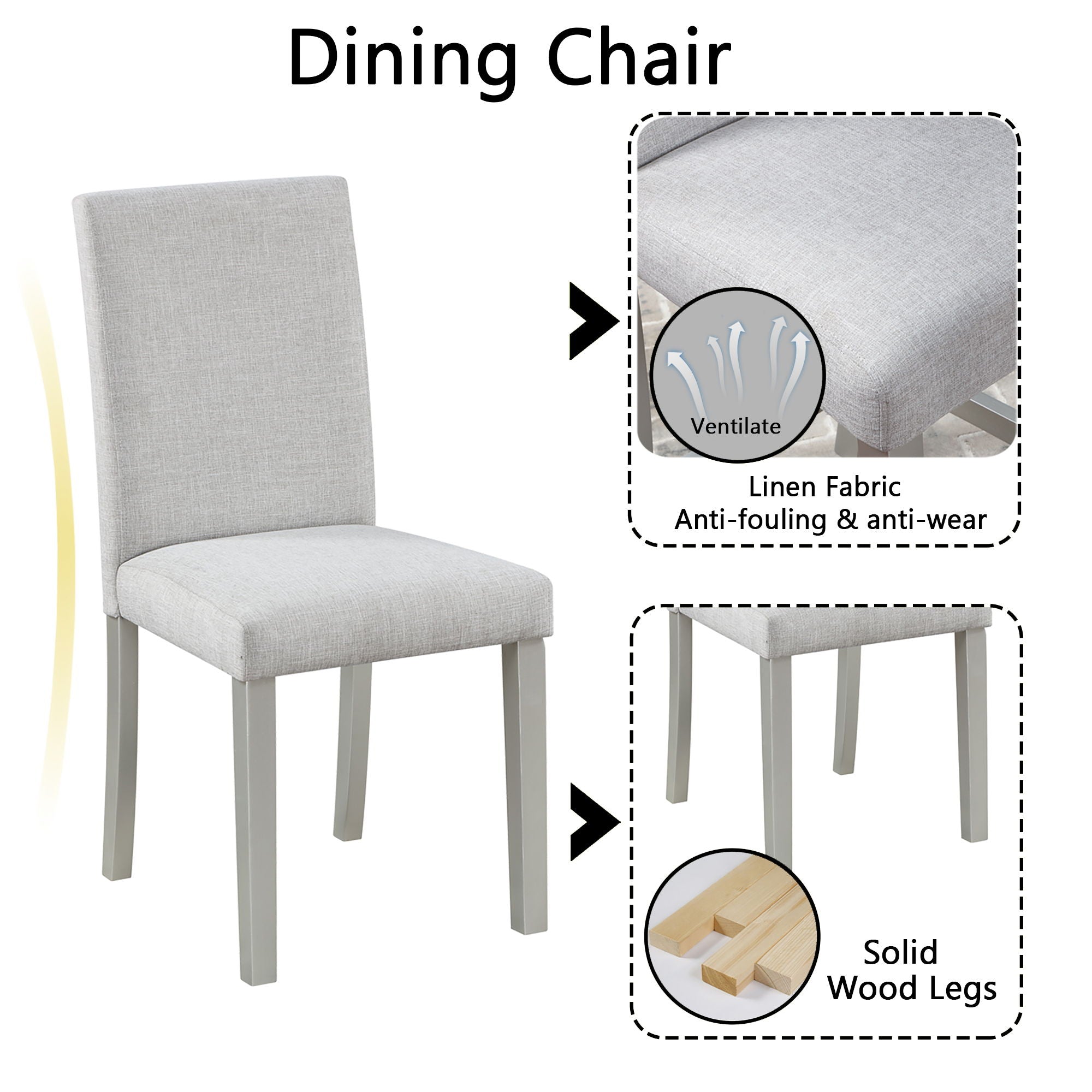 Dining Table Set With Crystal Decoration And Upholstered Chairs - Best Buy Furniture