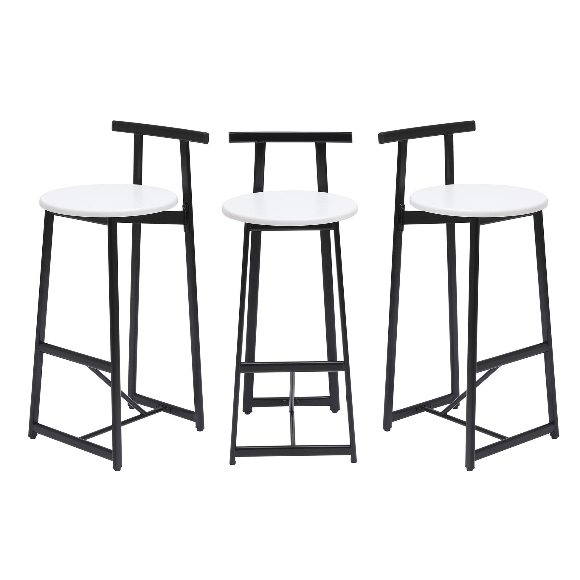 Modern Bar Stools With Backrest For Kitchen (Set of 3) - Best Buy Furniture