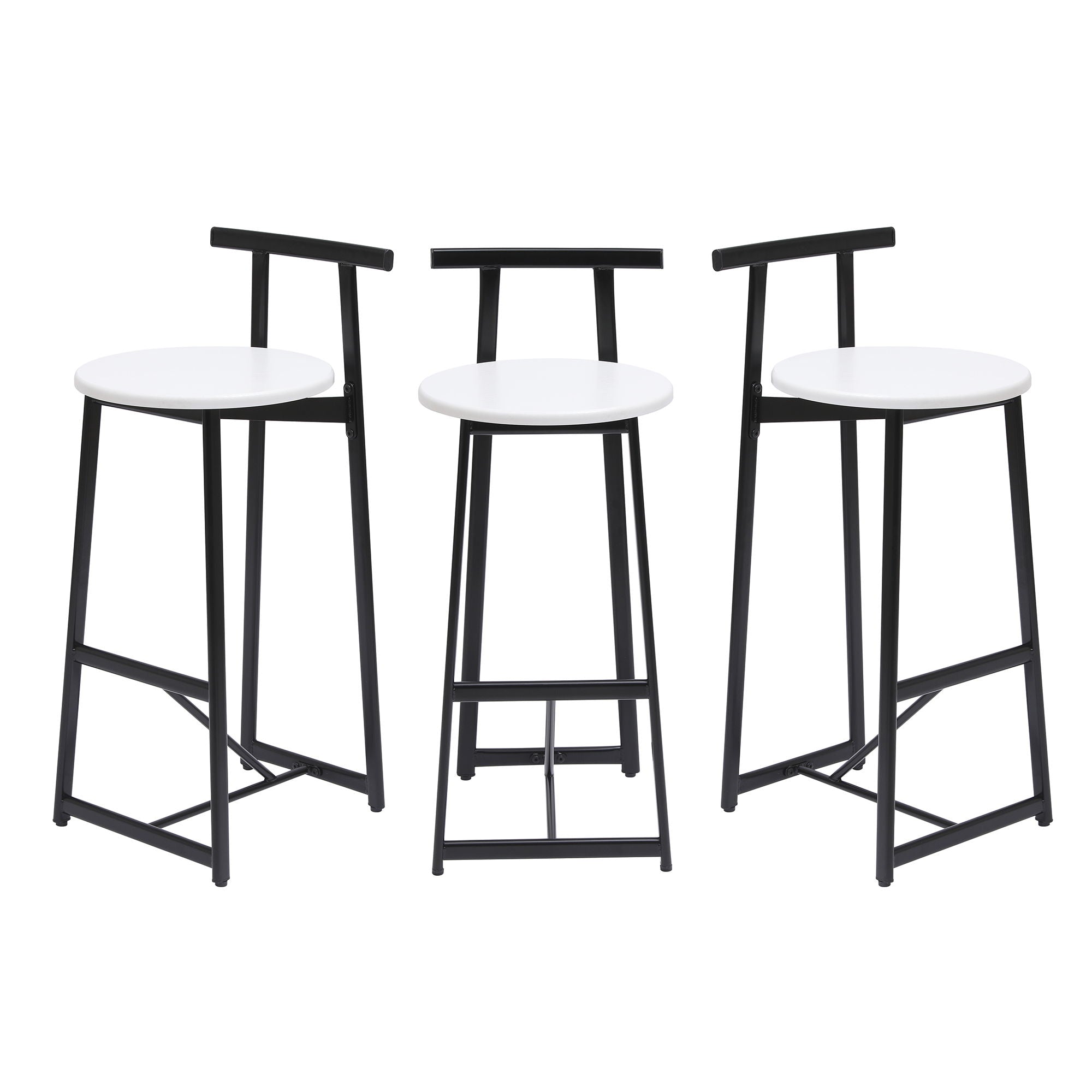 Modern Bar Stools With Backrest For Kitchen (Set of 3) - Best Buy Furniture