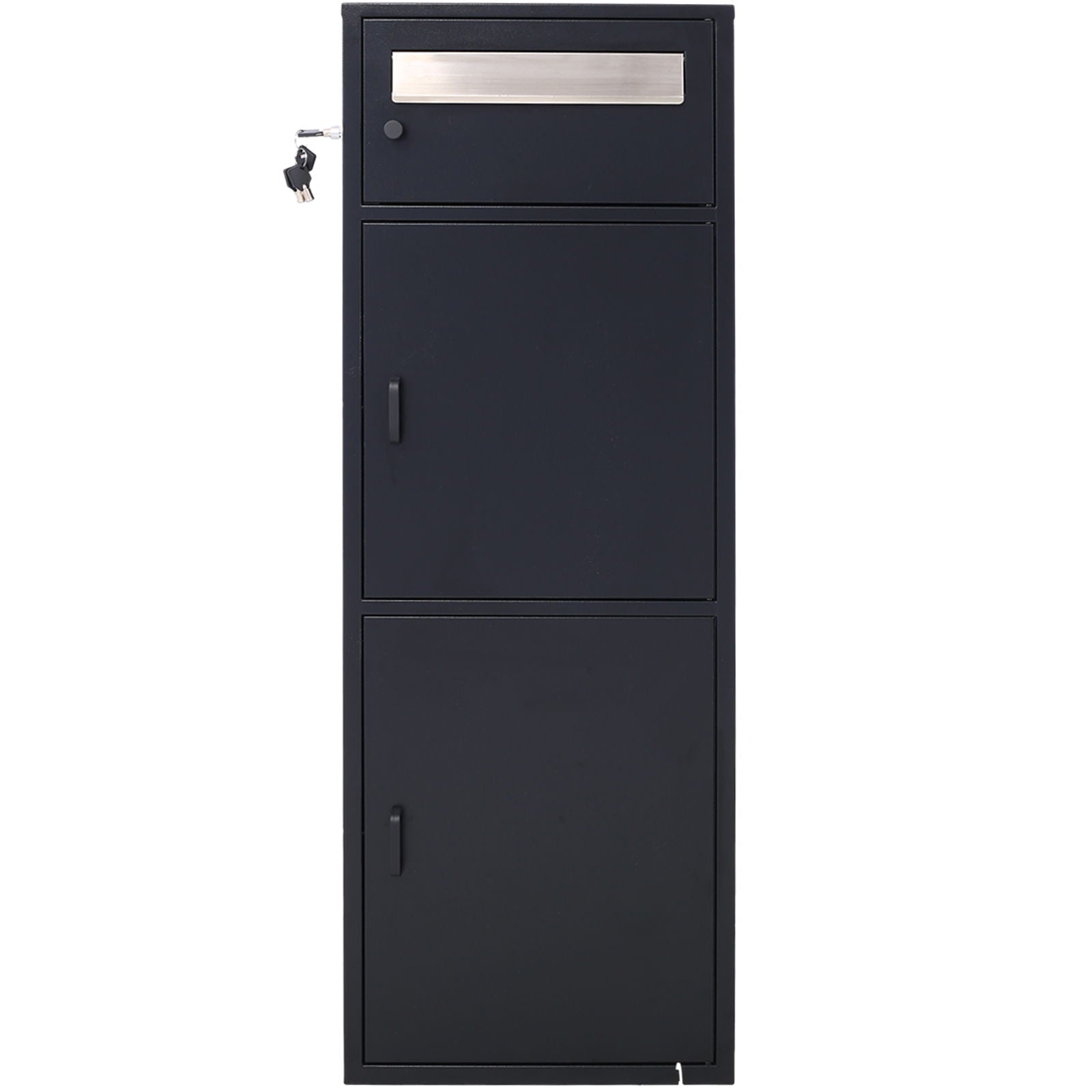 Large Steel Freestanding Floor Parcel Package Drop With Locking Letterbox Drop Mail Box With Multi Compartments - Black - Best Buy Furniture