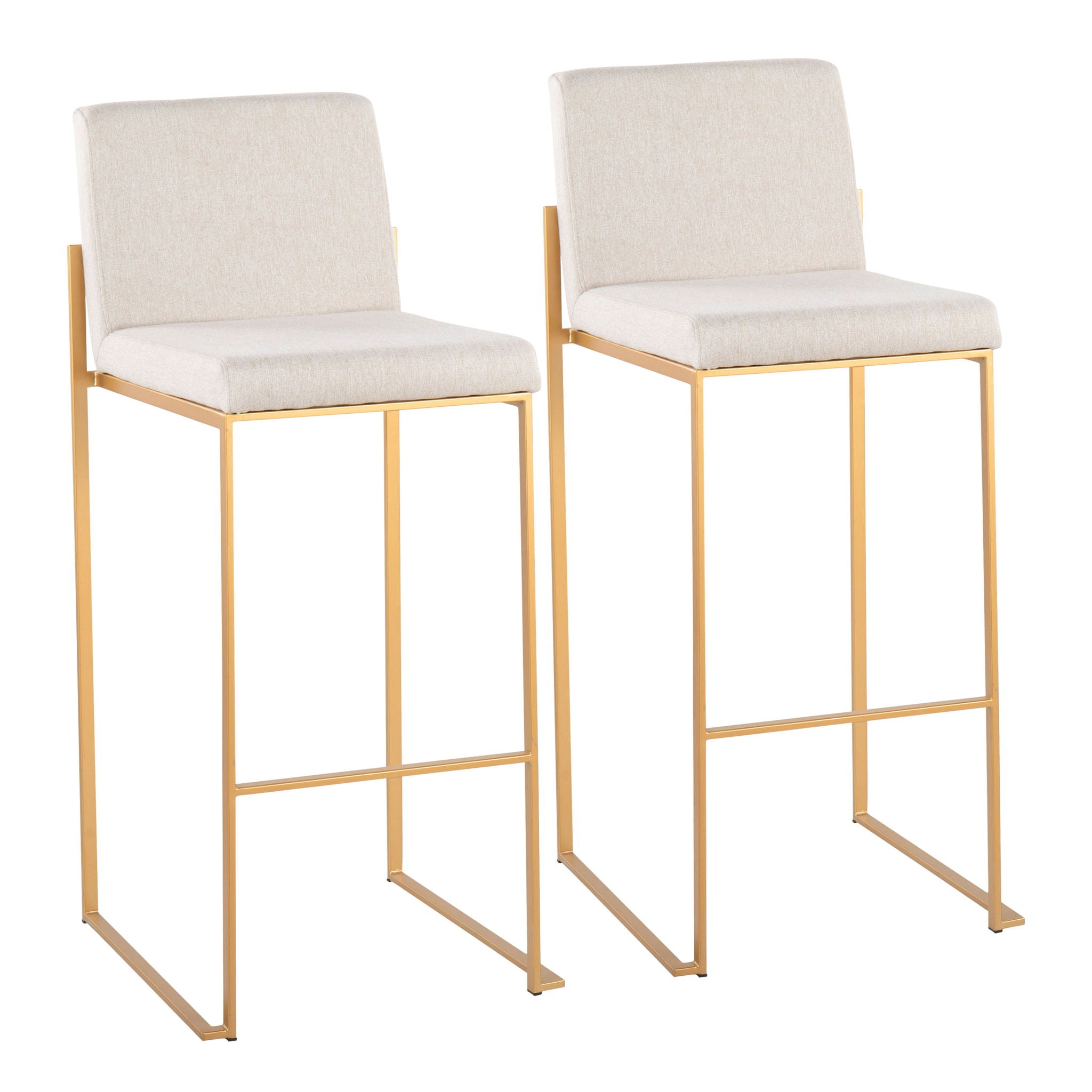 Fuji - Contemporary Design High Back Barstool (Set of 2) - Best Buy Furniture