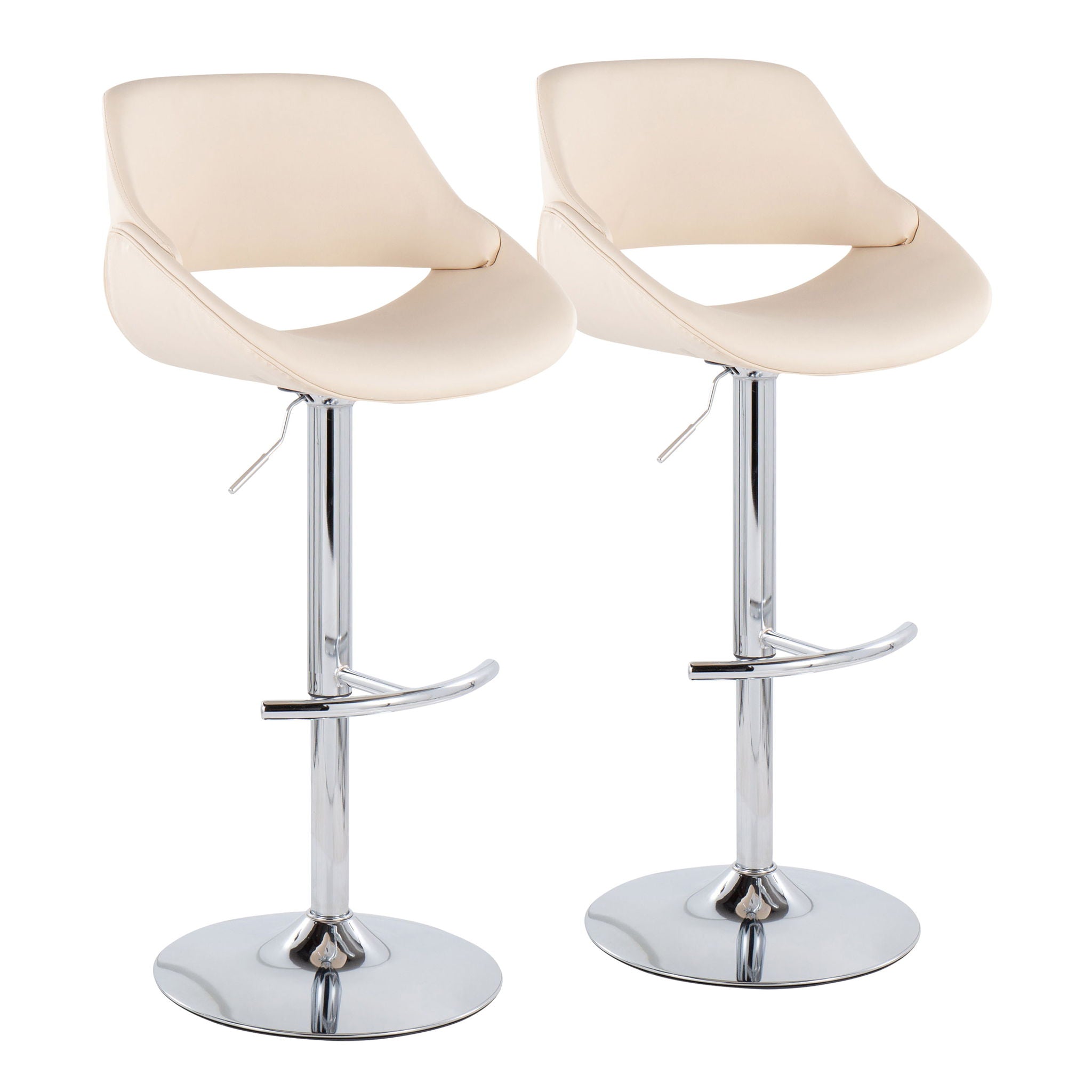 Fabrico - Contemporary Adjustable Bar Stool With Rounded T Footrest (Set of 2) - Best Buy Furniture
