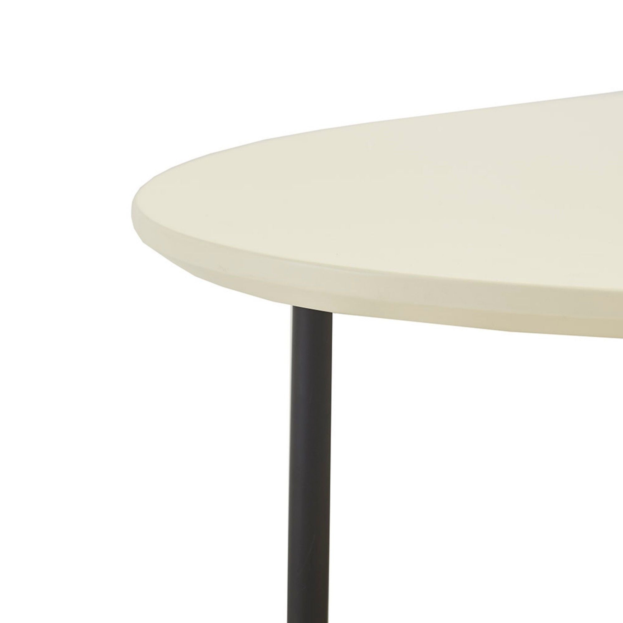 Oval Coffee Table With Metal Legs - White / Natural - Best Buy Furniture