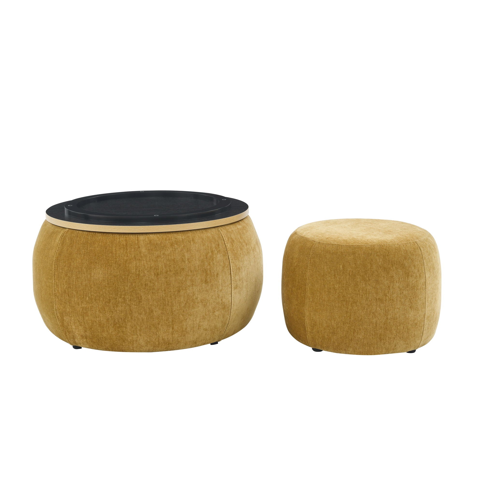 Round Storage Ottoman, 2 In 1 Function, End Table And Ottoman - Best Buy Furniture