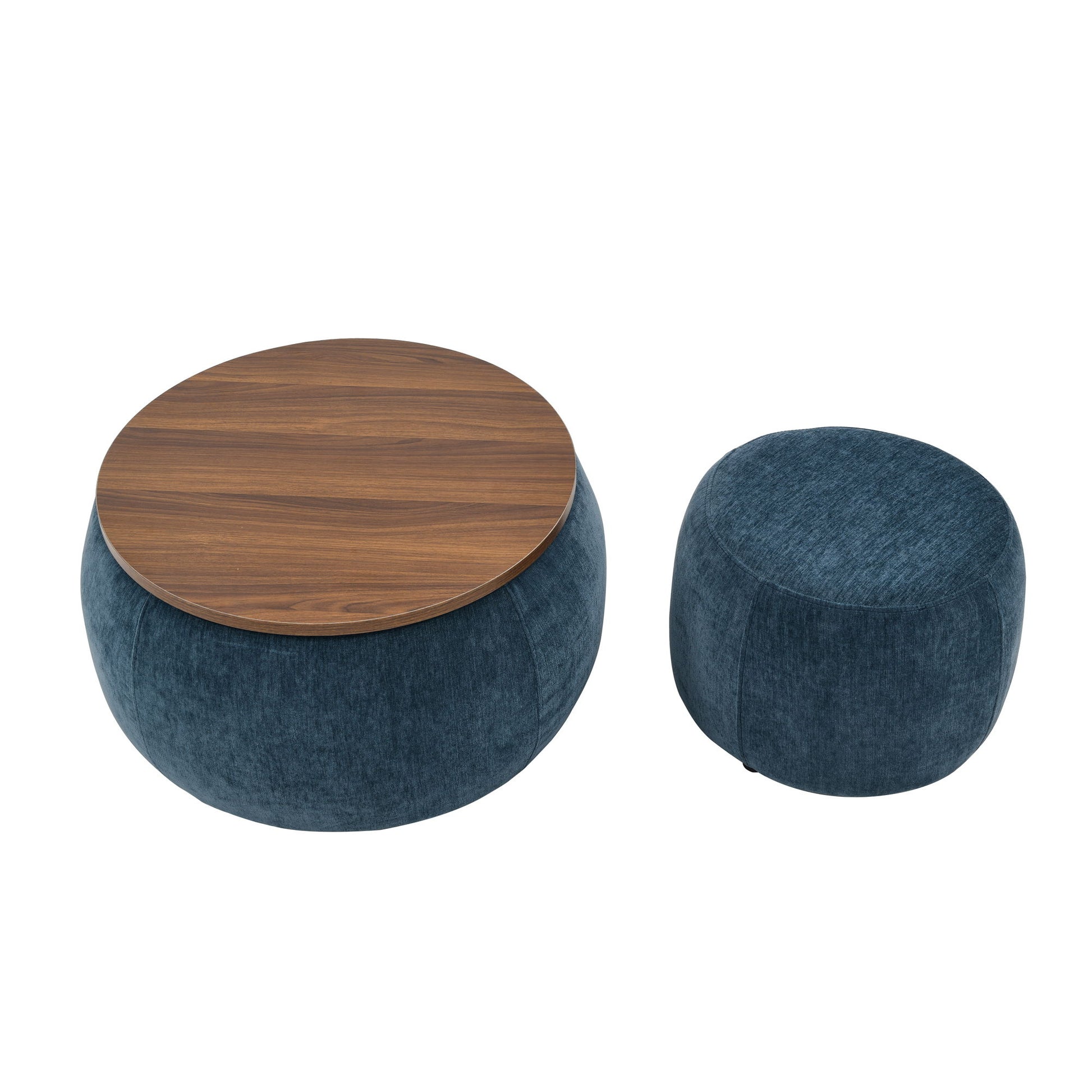 Round Storage Ottoman, 2 In 1 Function, End Table And Ottoman - Best Buy Furniture