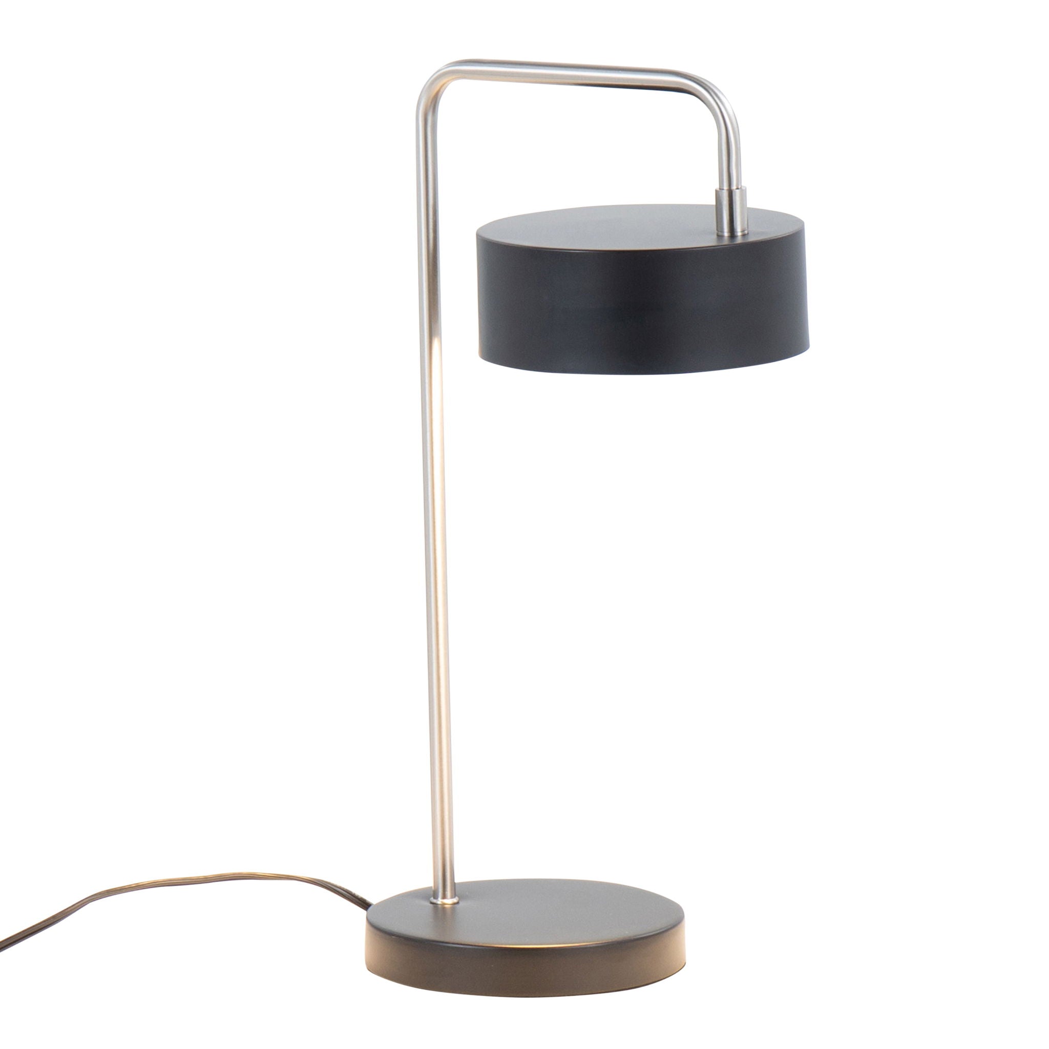 Puck - Contemporary Table Lamp - Nickel / Black - Best Buy Furniture