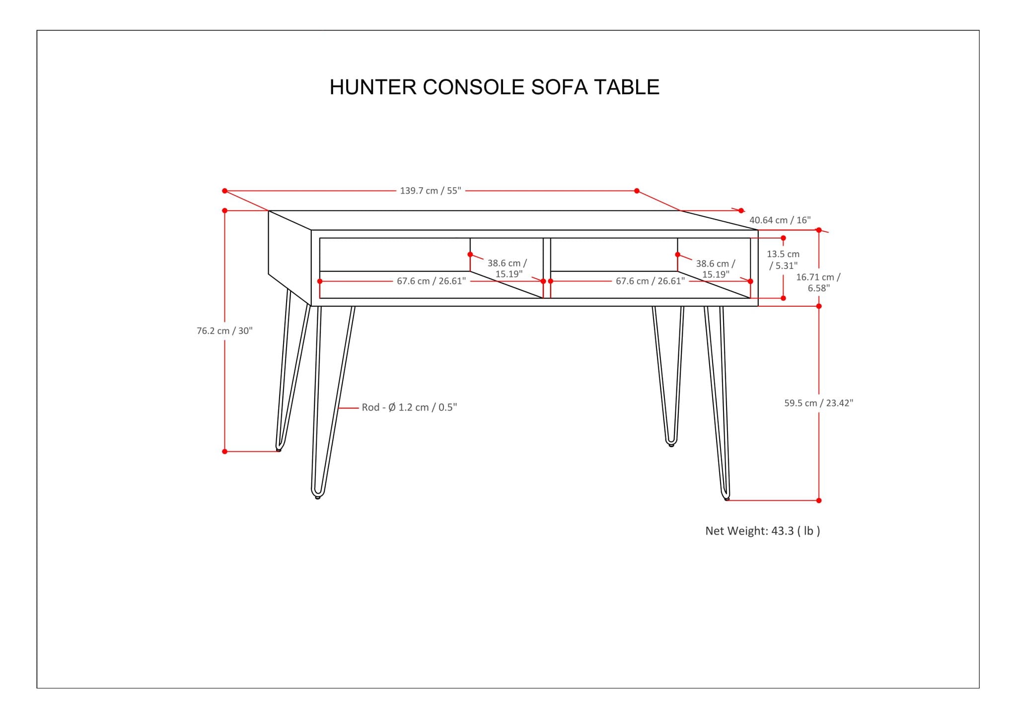 Hunter - Console Sofa Table - Natural - Best Buy Furniture