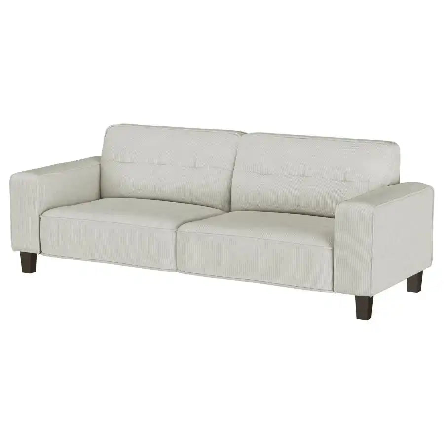 Deerhurst - Upholstered Track Arm Tufted Sofa - Greige - Best Buy Furniture