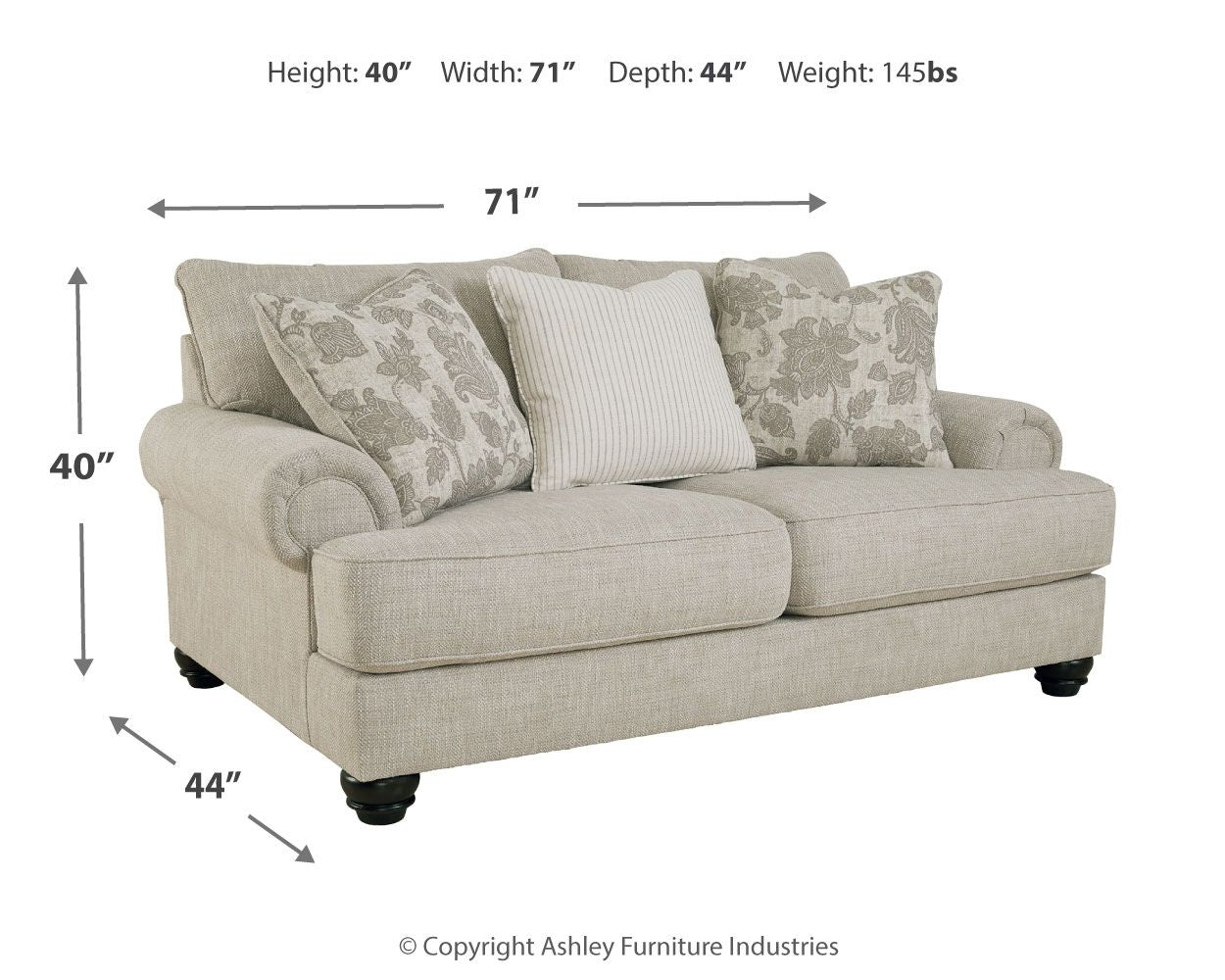 Asanti - Loveseat - Fog - Best Buy Furniture