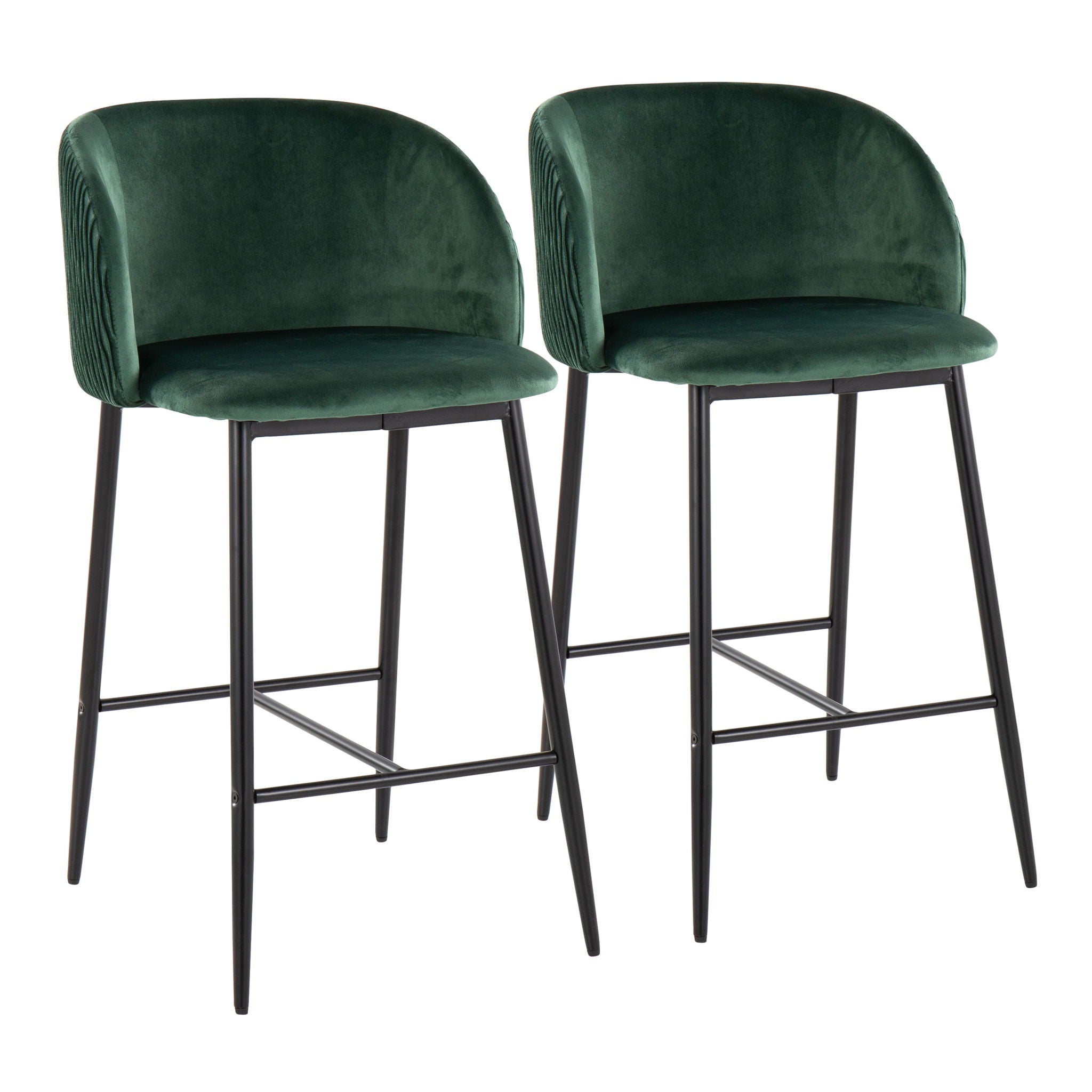 Fran - Pleated Waves Contemporary Fixed Height Counter Stool (Set of 2) - Best Buy Furniture