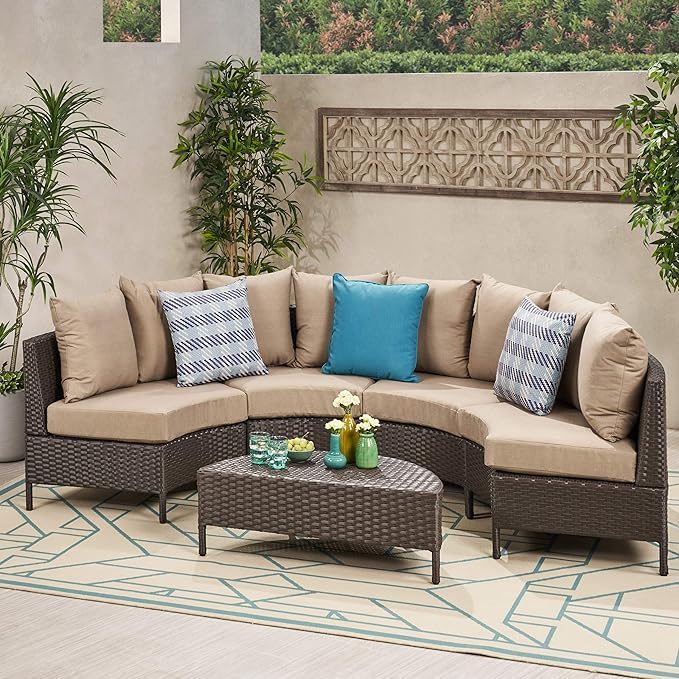 Pt Limon - 5 Pieces Sofa Set - Brown / Beige - Best Buy Furniture