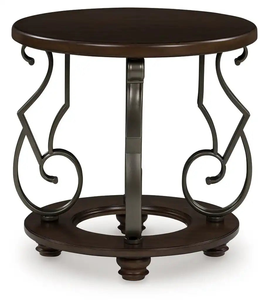 Frallyn - Round End Table - Dark Brown - Best Buy Furniture