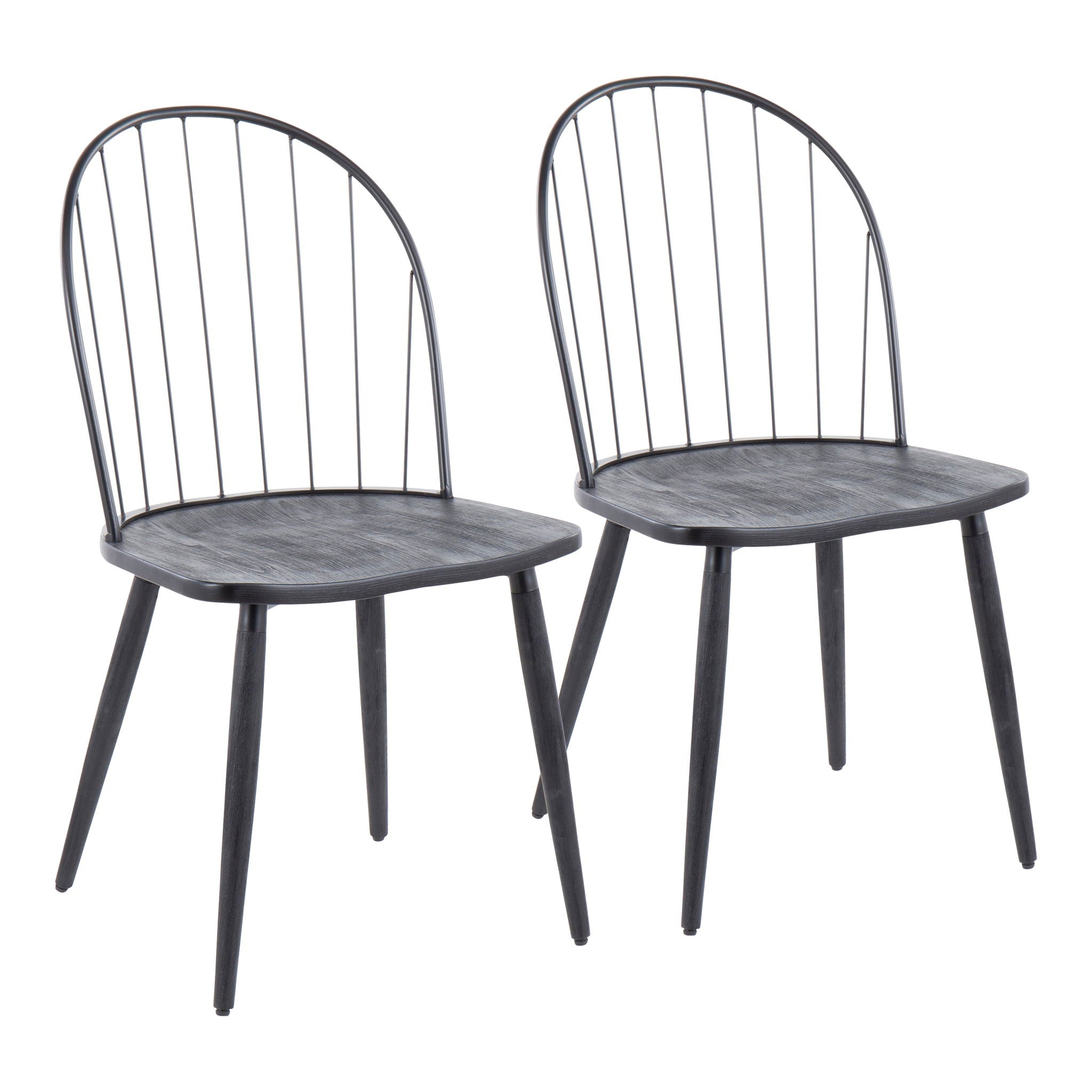 Riley - Industrial High Back Armless Chair (Set of 2) - Black - Best Buy Furniture