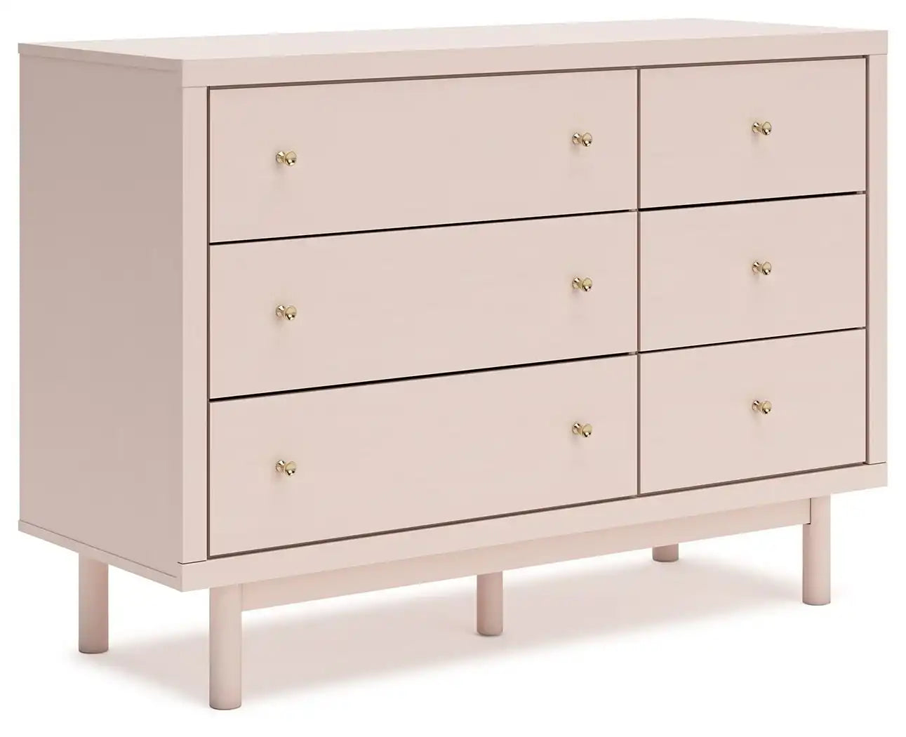 Wistenpine - Six Drawer Dresser - Blush - Best Buy Furniture
