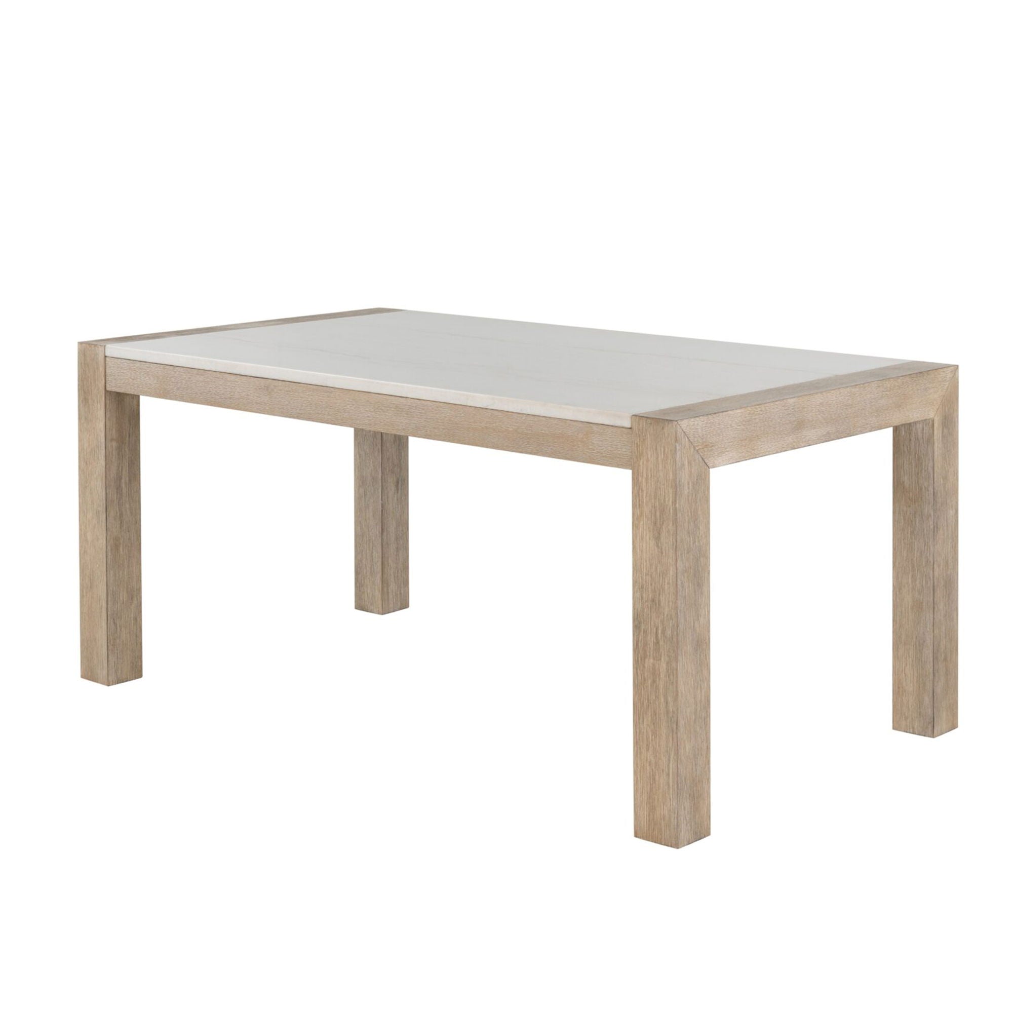 Vanilla - Real Marble Dining Table And Chair Set With Upholstery - Beige / Natural - Best Buy Furniture