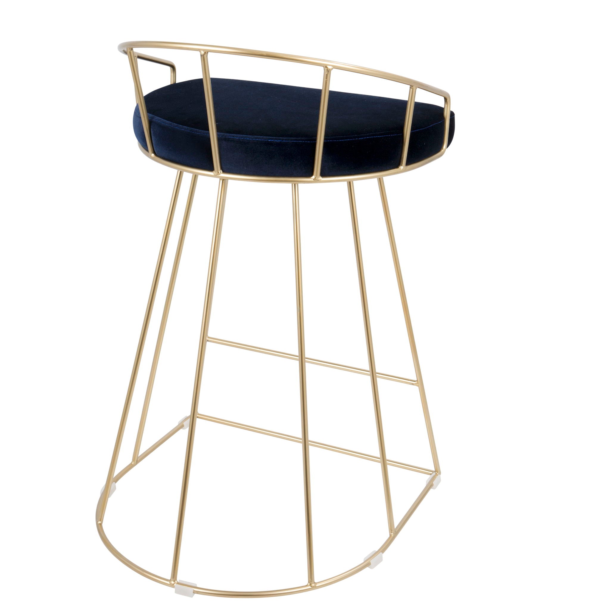 Canary - Contemporary / Glam Counter Stool (Set of 2) - Gold / Blue - Best Buy Furniture