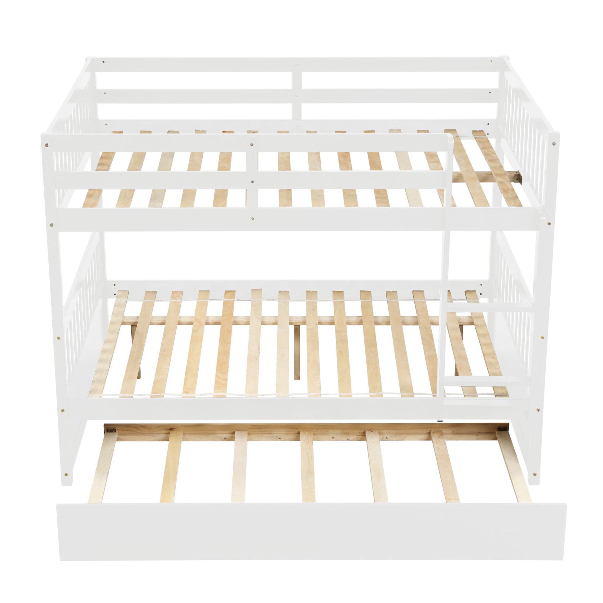 Bunk Bed With Trundle, Convertible To 2 Size Platform Bed, Bunk Bed With Ladder And Safety Rails For Kids - Best Buy Furniture