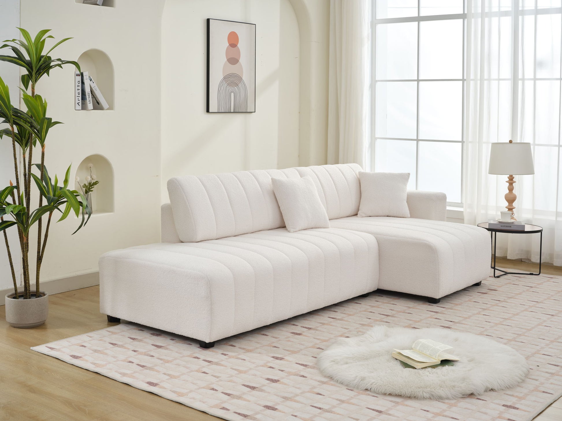 Jessica - Lamb Wool Sectional Sofa With Chaise, Versatile Configuration - Best Buy Furniture