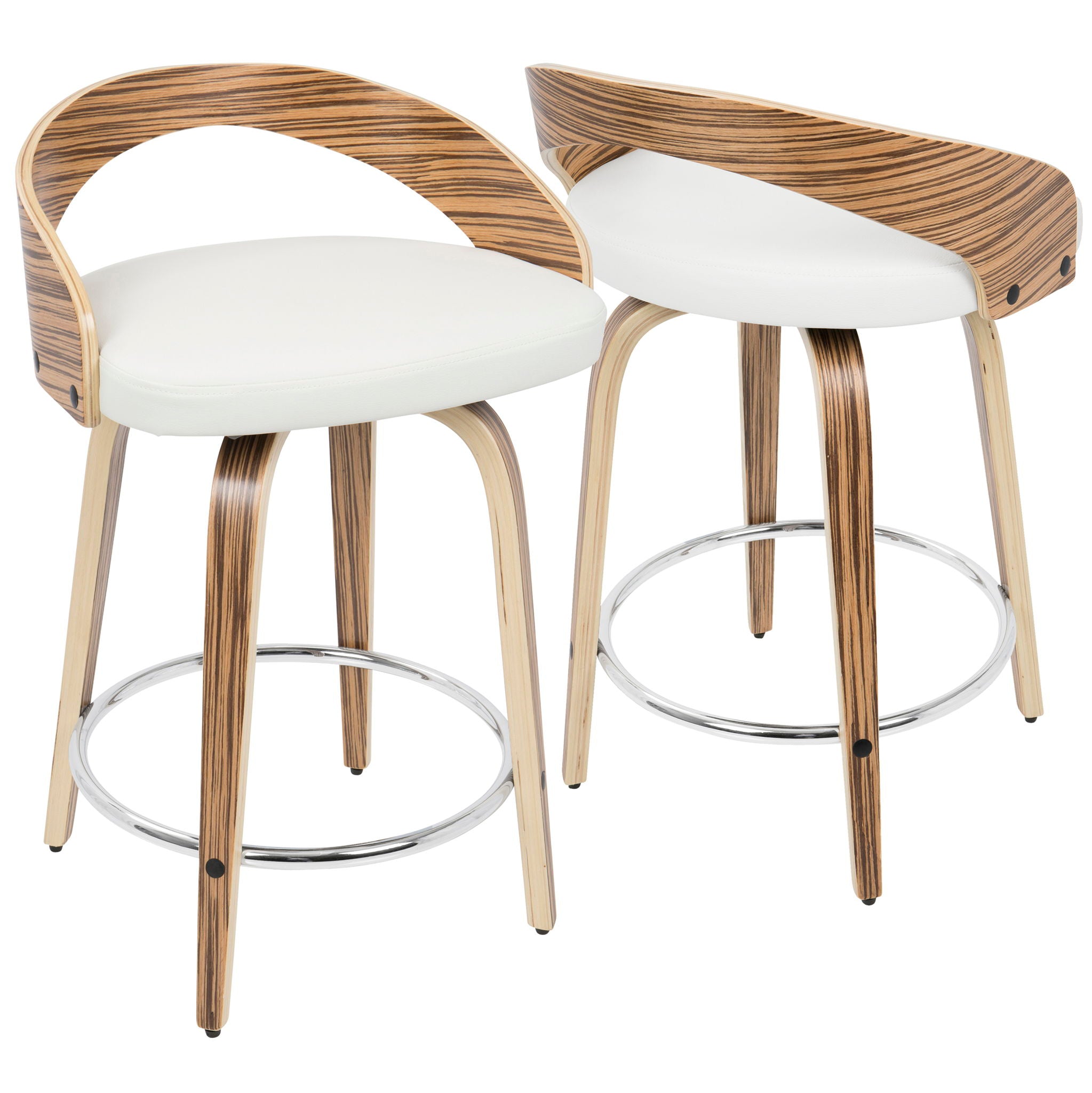 Grotto - Contemporary Fixed Height Counter Stool & Swivel With Round Footrest (Set of 2) - Best Buy Furniture