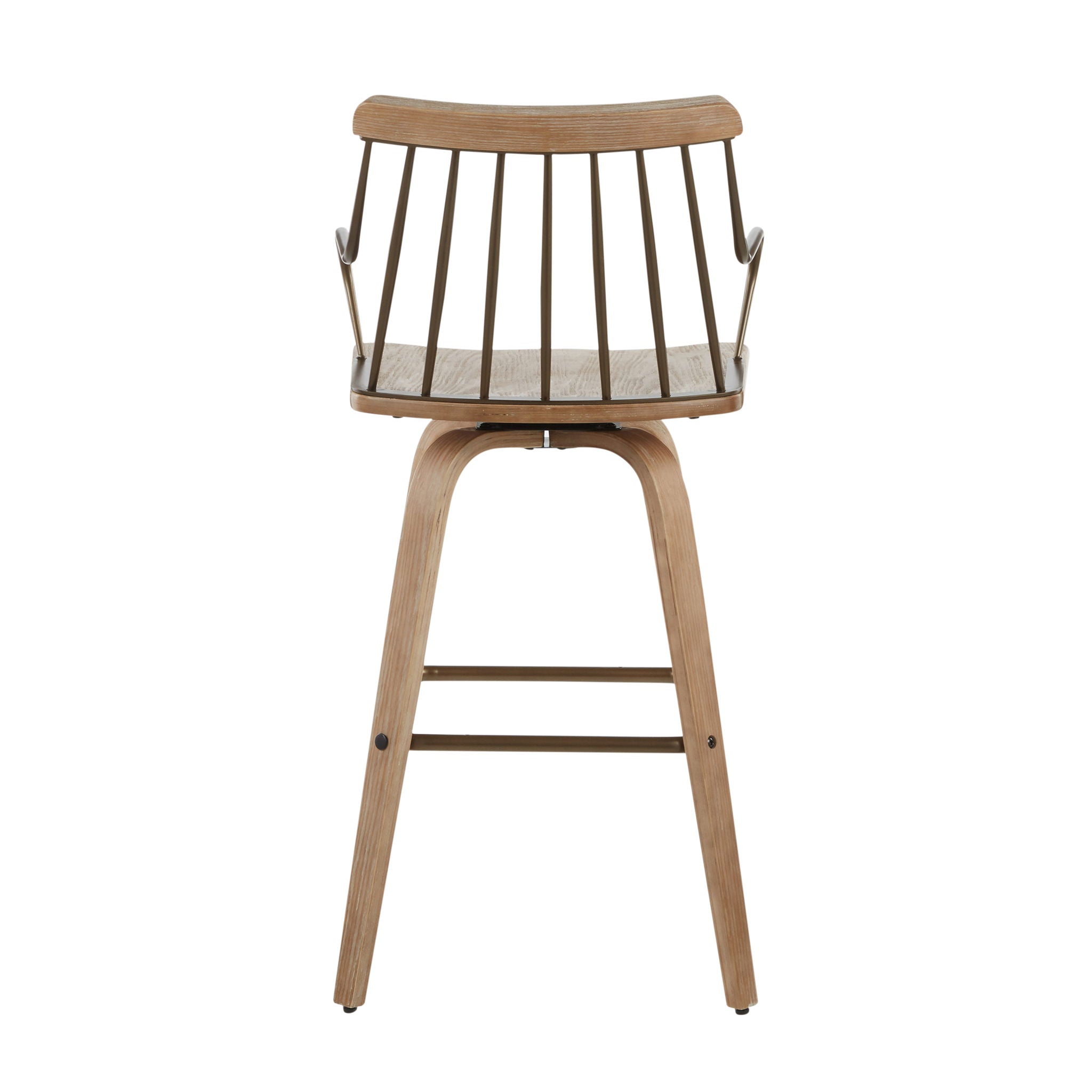 Preston - Farmhouse Counter Stool - White Washed / Antique Copper - Best Buy Furniture
