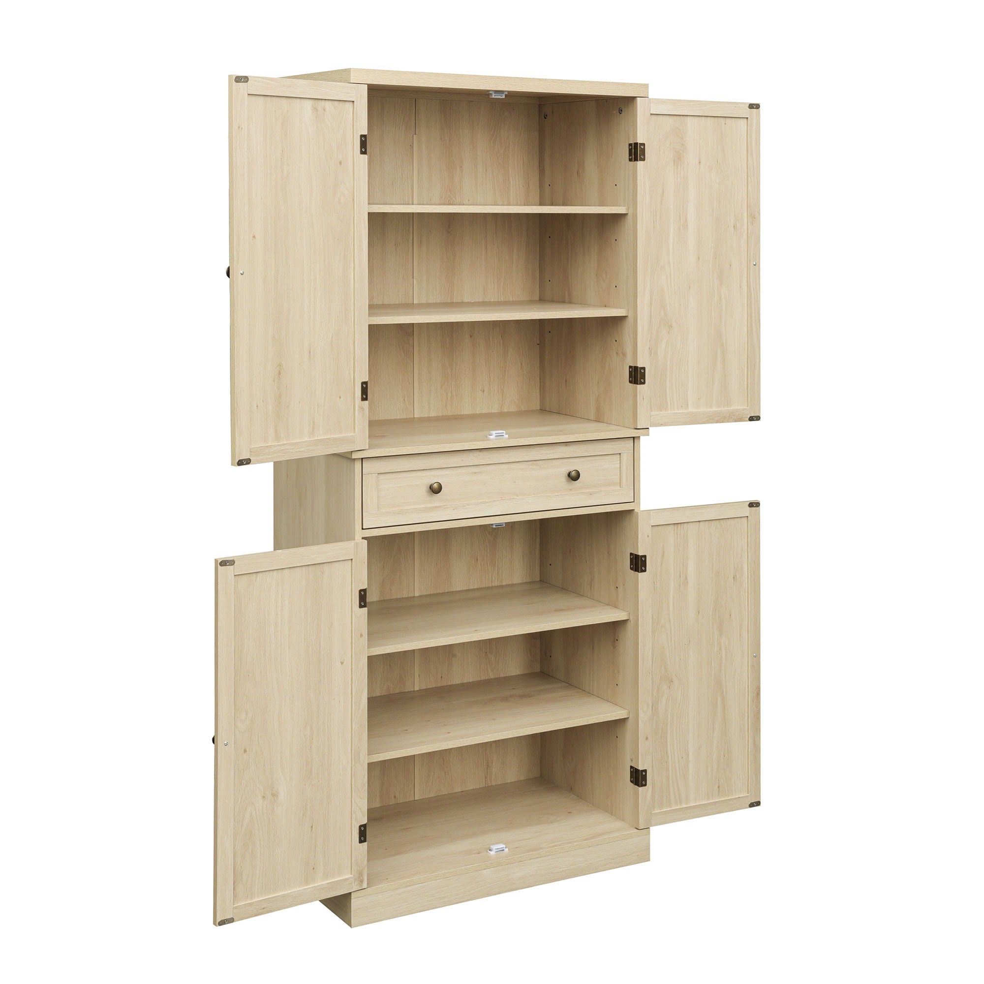4 Door Storage Cabinet With 1 Drawer And 4 Adjustable Inner Shelves - Natural - Best Buy Furniture