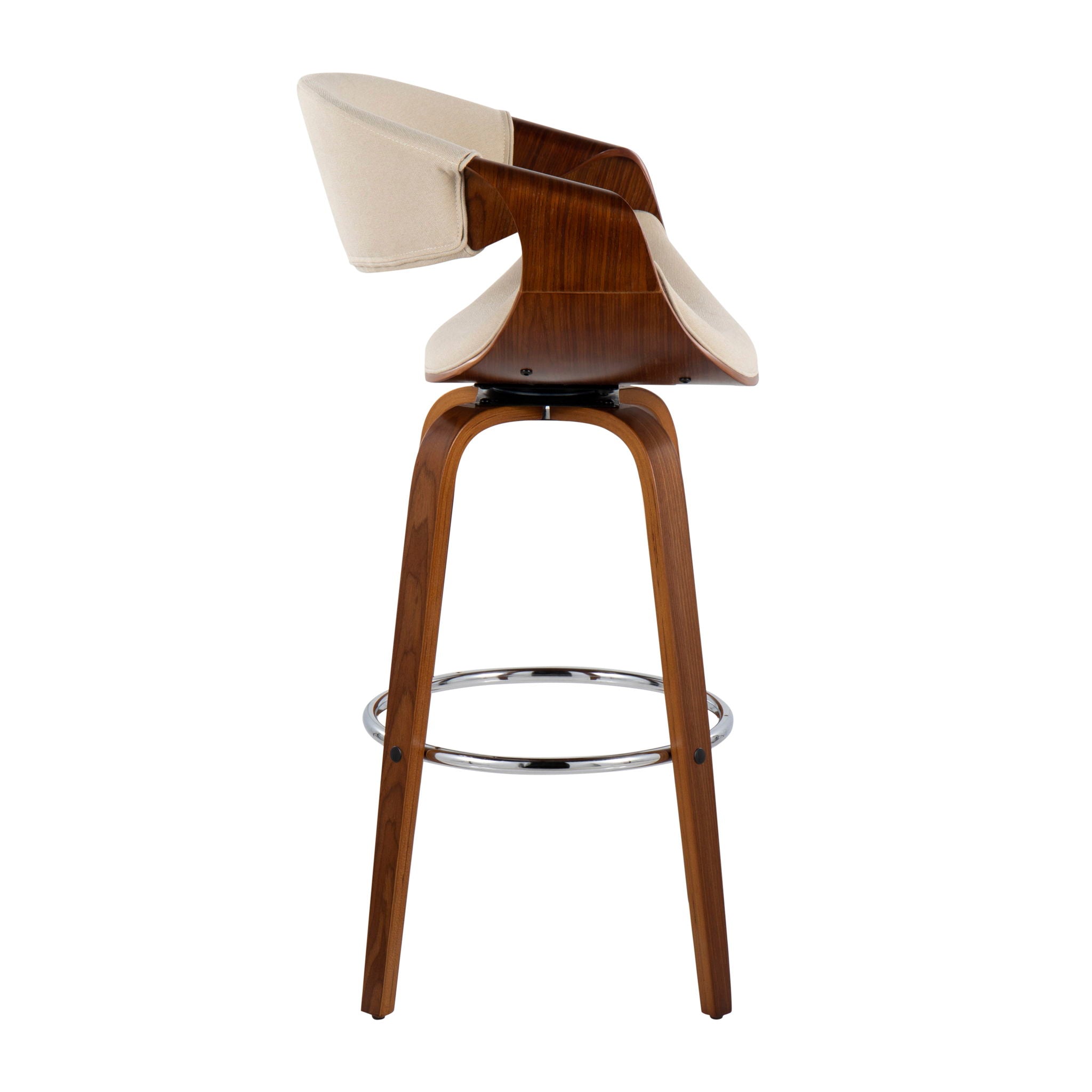 Curvini Mid - Century Modern Fixed Height Barstool With Swivel (Set of 2) - Best Buy Furniture