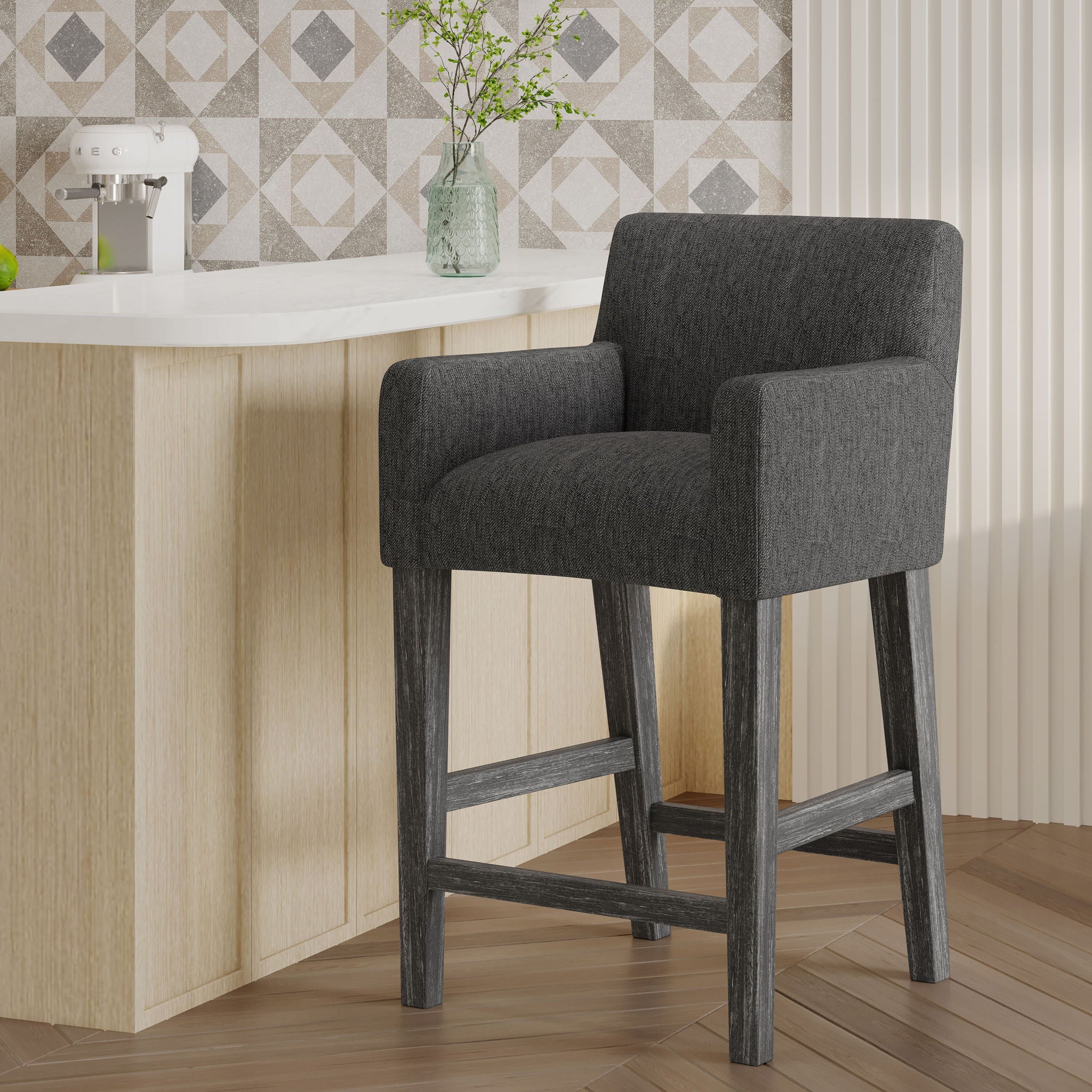 Serenitia - Upholstered Counter Chair With Straight Arm - Best Buy Furniture