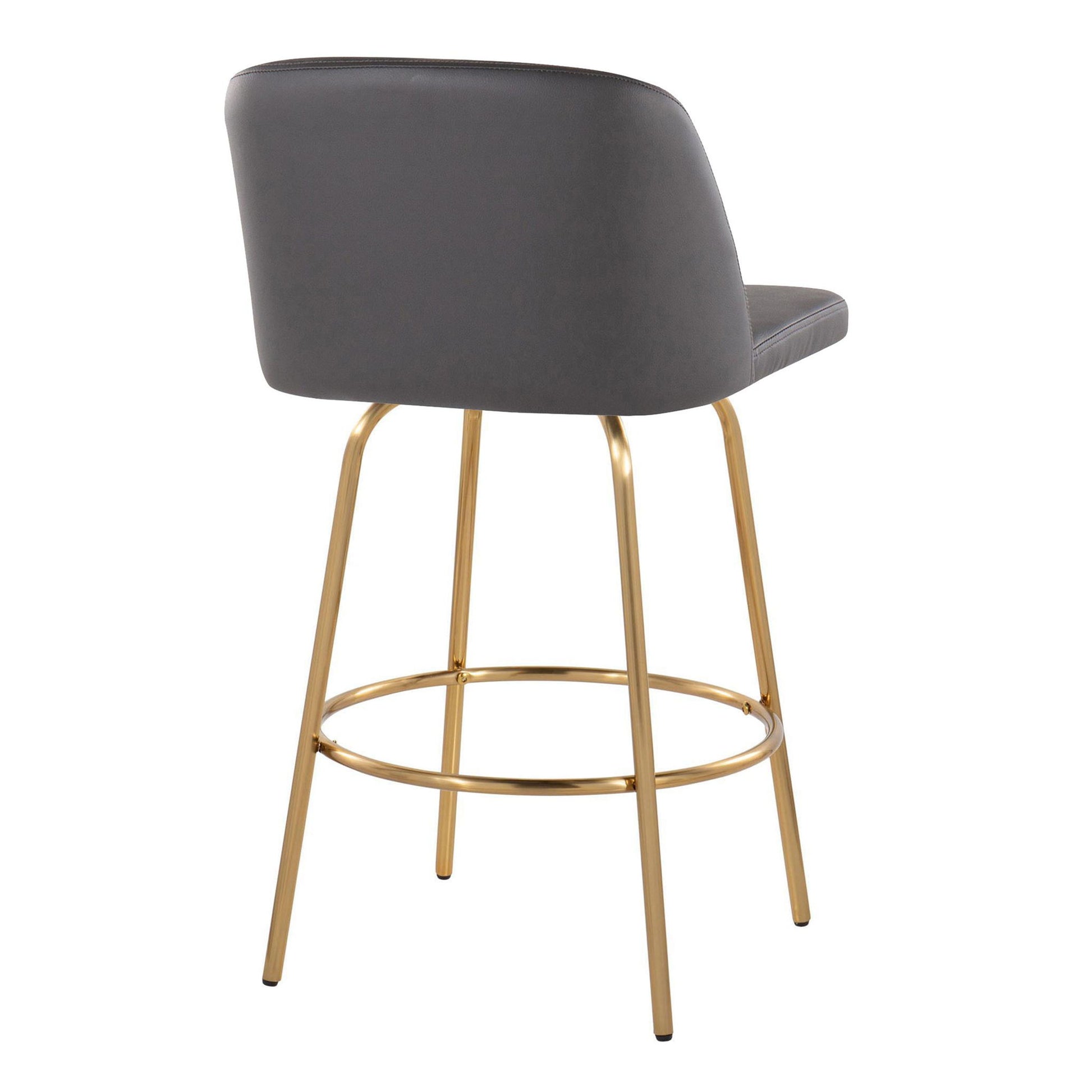 Toriano - Contemporary, Fixed Height Counter Stool With Swivel With Round Footrest (Set of 2) - Best Buy Furniture