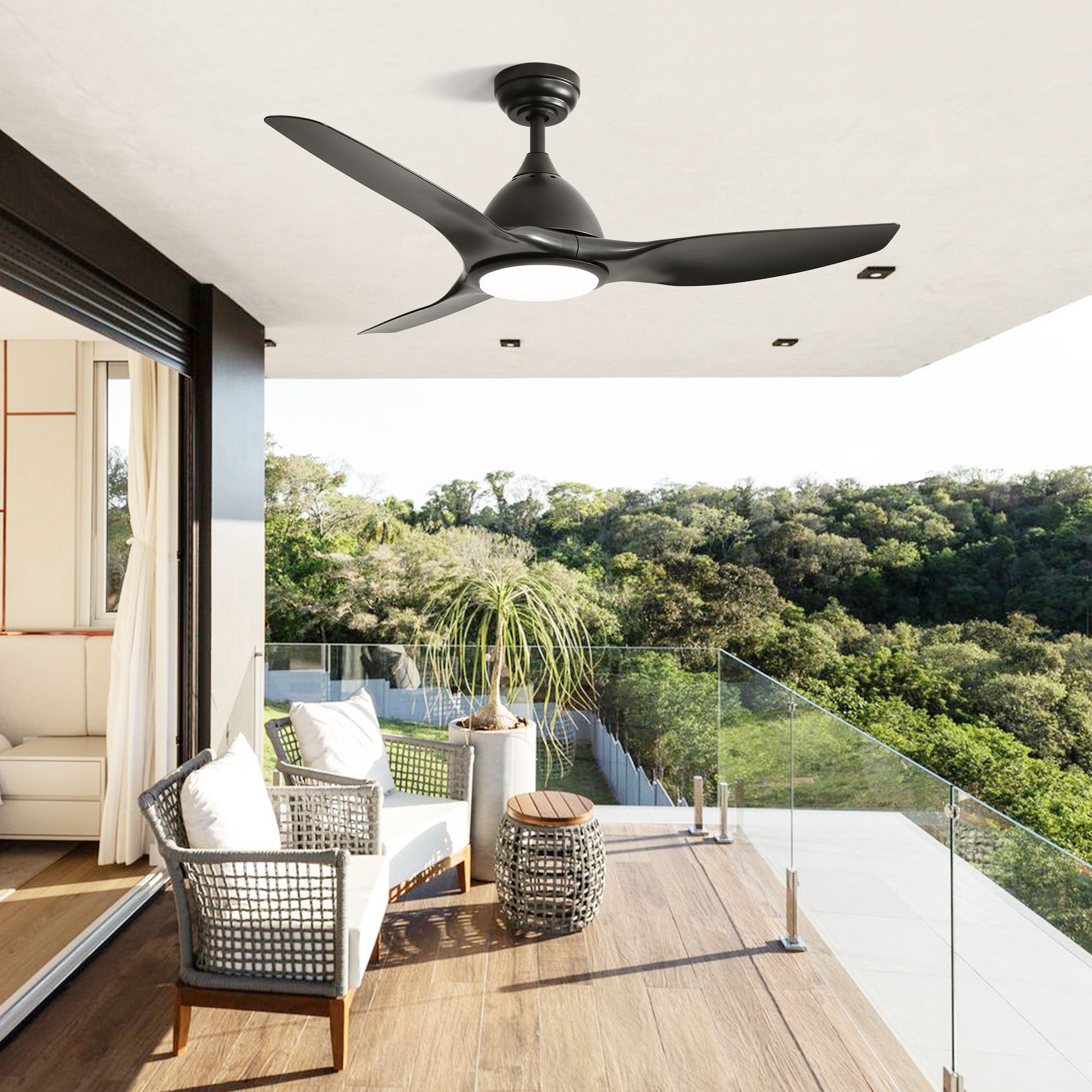 Modern Ceiling Fan With 22W Led Light, 3 ABS Fan Blades Dc Motor Ceiling Fan For Bedroom Living Room - Best Buy Furniture