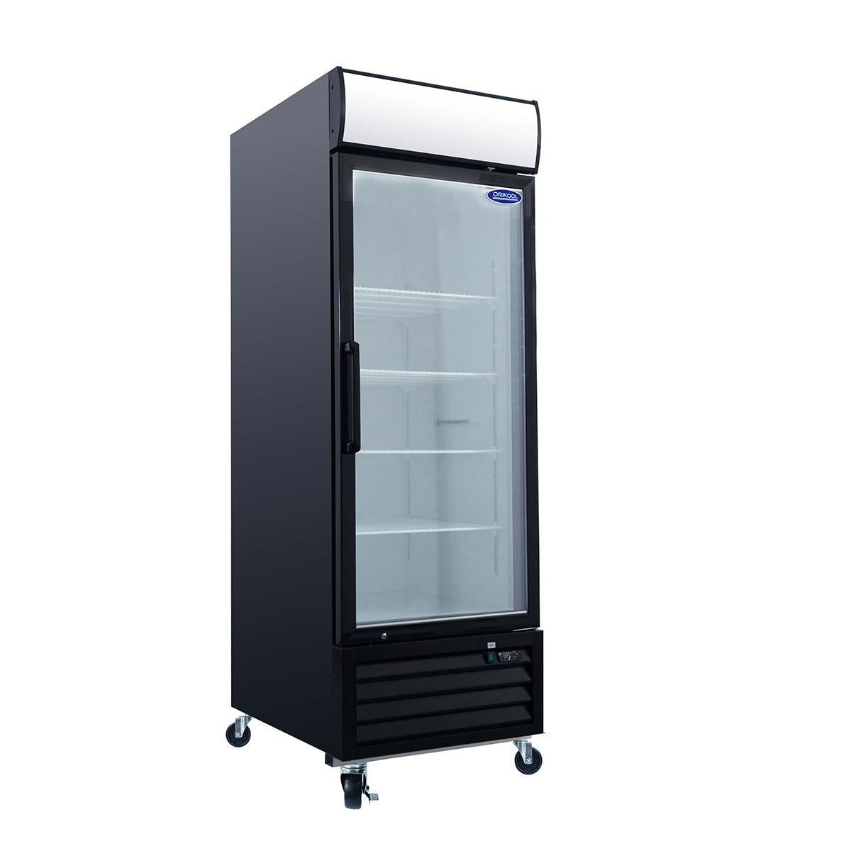 Glass Door Merchandiser Freezer Swing Door Commercial Reach-In Display Freezers With LED Top Panel Upright Freeze Storage - Best Buy Furniture