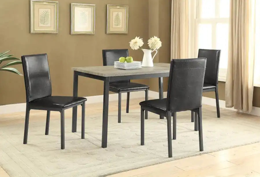 Garza - 5 Piece Rectangular Dining Table Set - Black - Best Buy Furniture