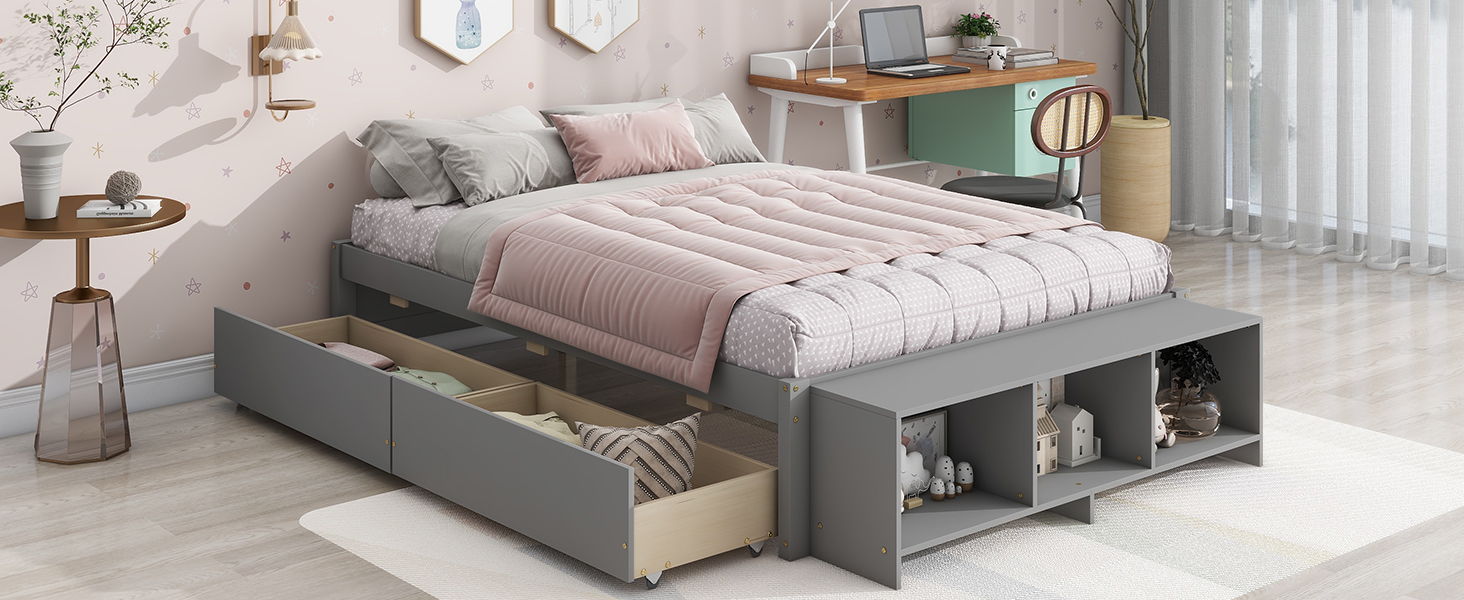 Bed With Storage Case, 2 Storage Drawers, Lengthwise Support Slat - Best Buy Furniture