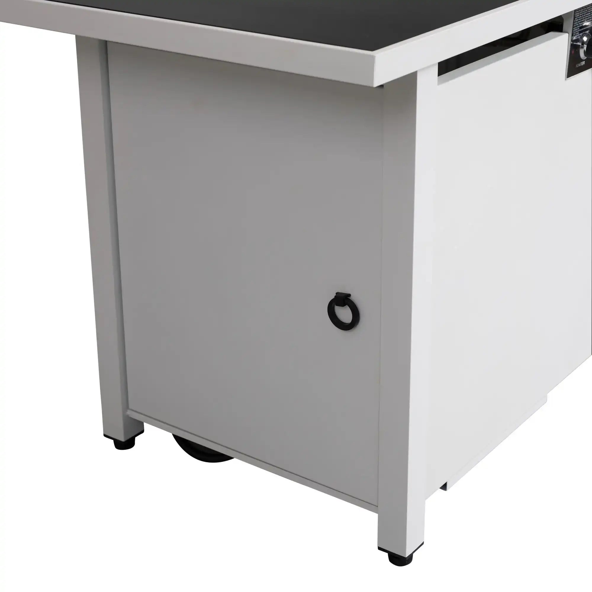 Outdoor Fire Pit Table With Lid - White / Black - Best Buy Furniture
