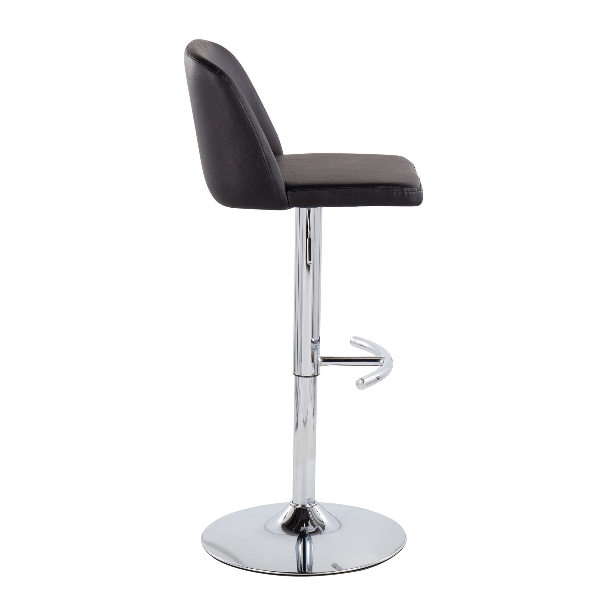 Toriano - Contemporary Adjustable Barstool With Swivel & Rounded T Footrest (Set of 2) - Best Buy Furniture