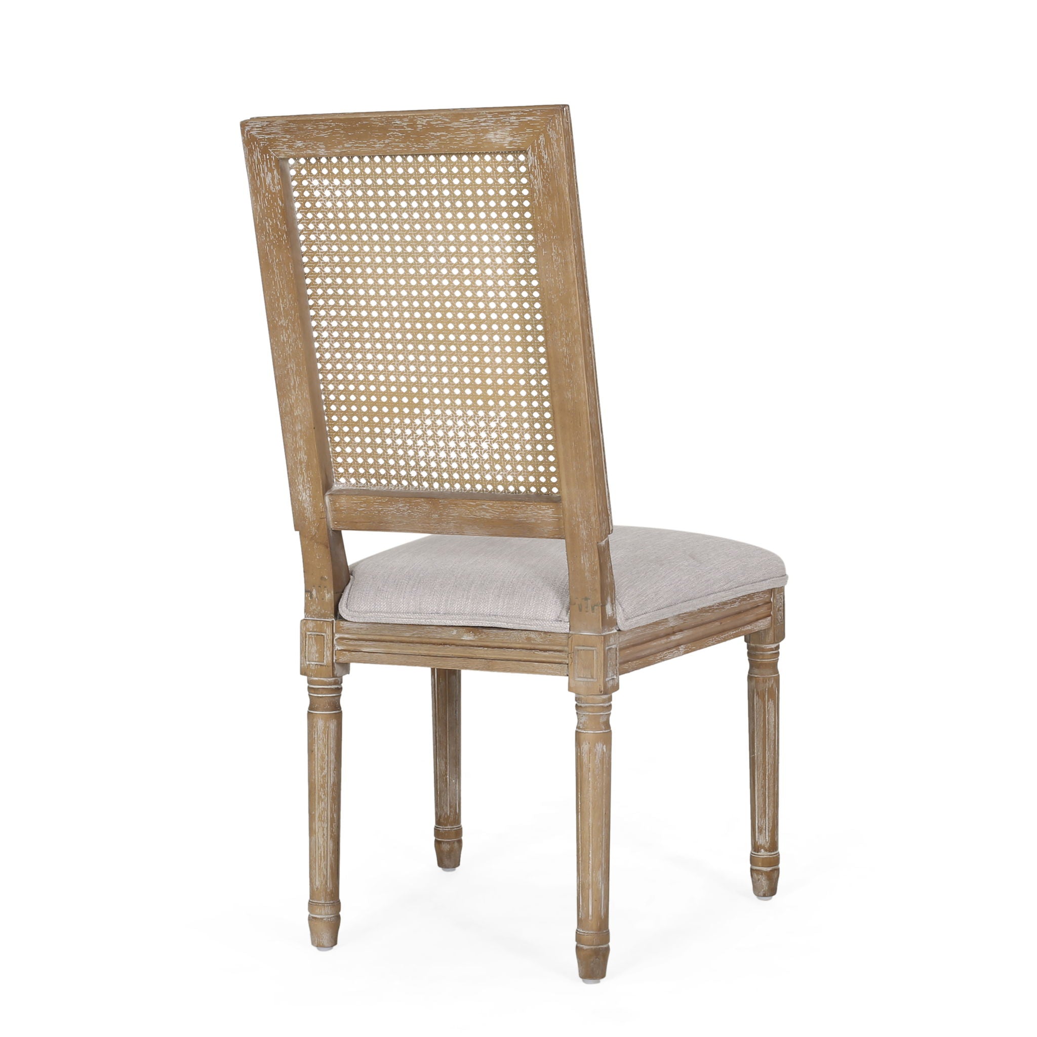 French Country Dining Chair With Rectangular Cane Backrest And Smooth Upholstered Seating - Best Buy Furniture