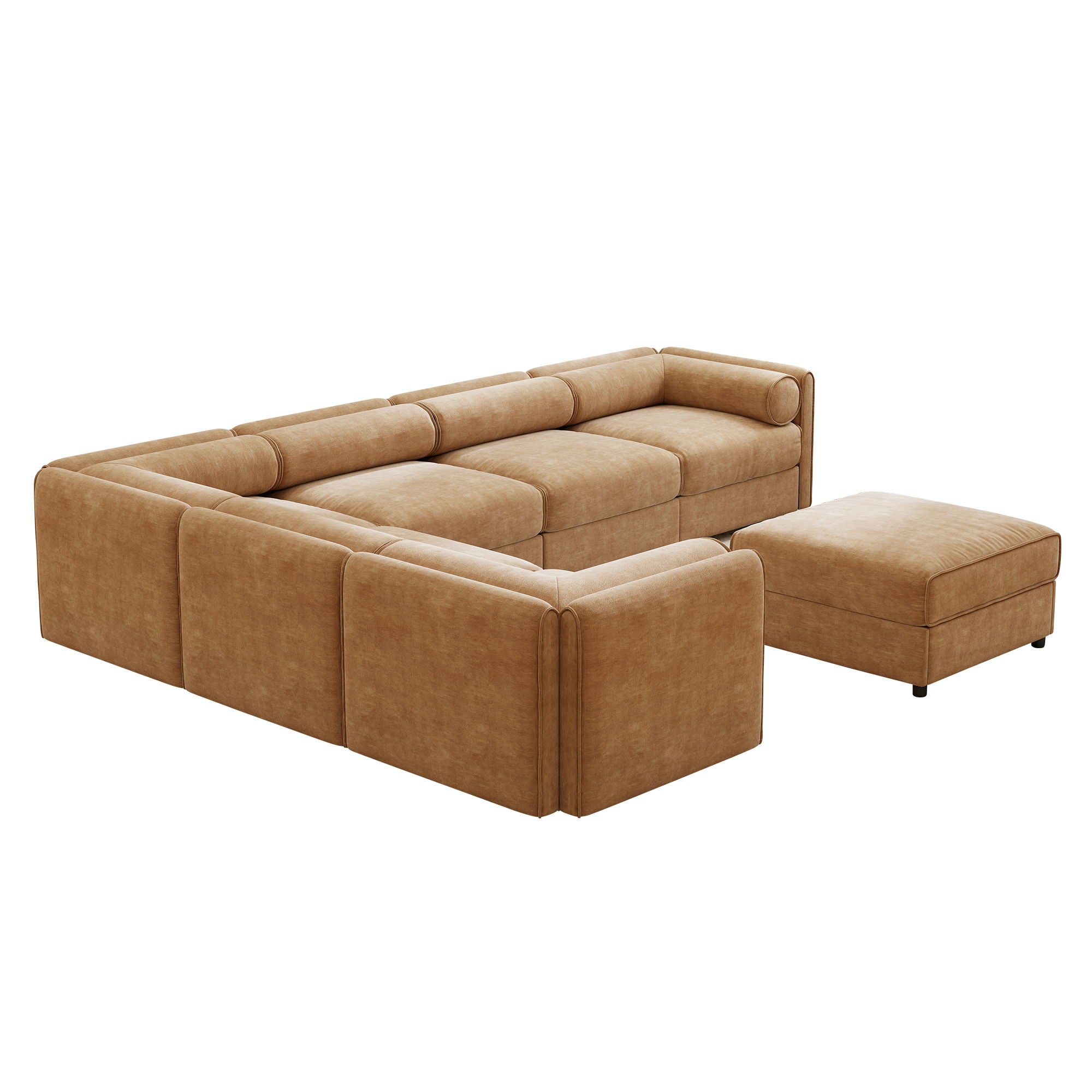 Contemporary Elegant White Chenille Sofa With Storage And Ottoman - Best Buy Furniture