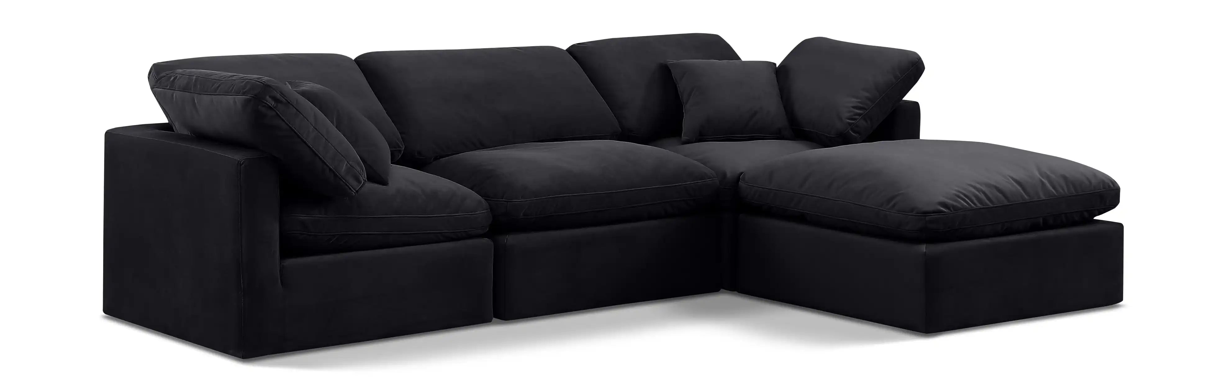 Indulge - Velvet 4 Piece Modular Sectional With Chaise - Best Buy Furniture