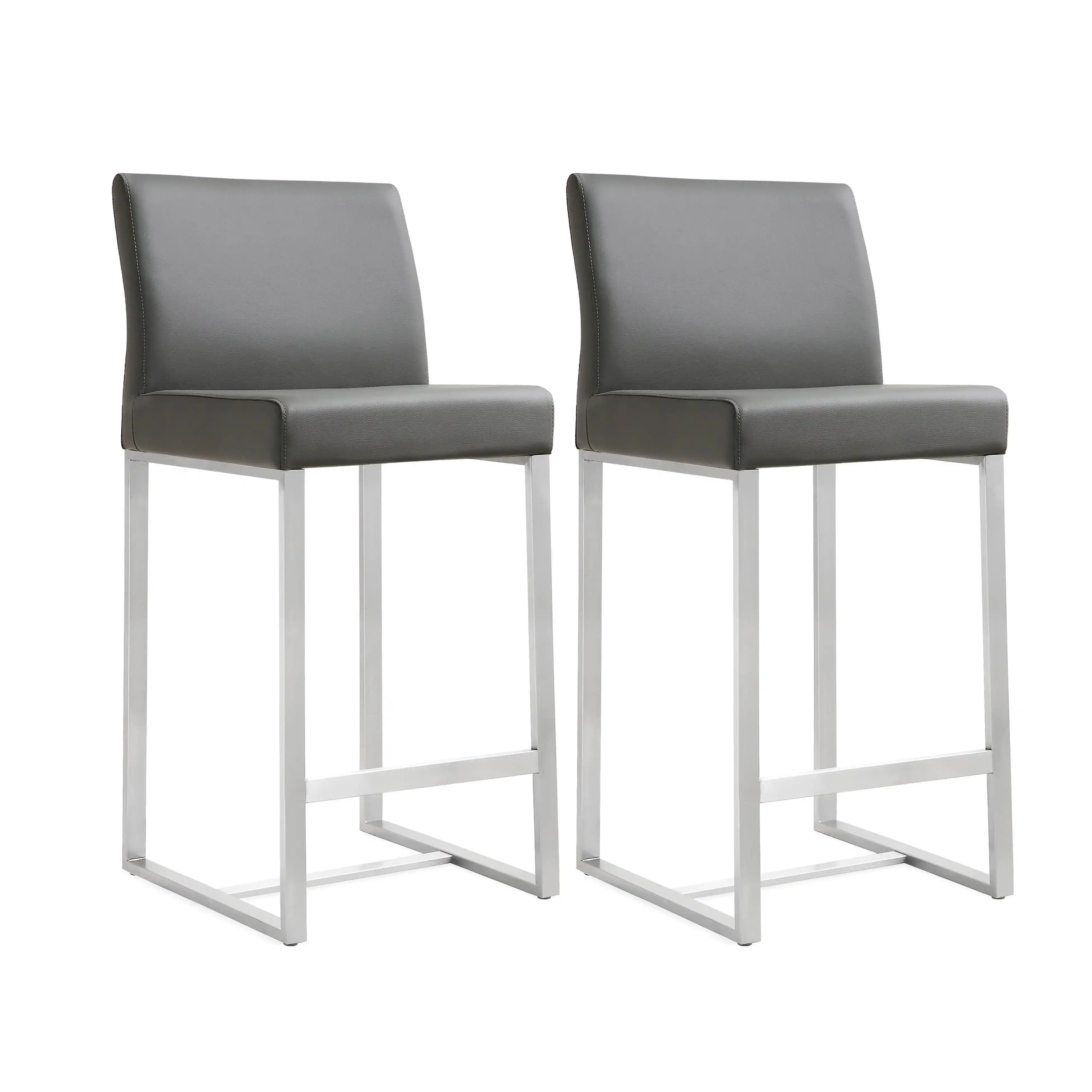 Denmark - Stainless Steel Counter Stool (Set of 2) - Best Buy Furniture
