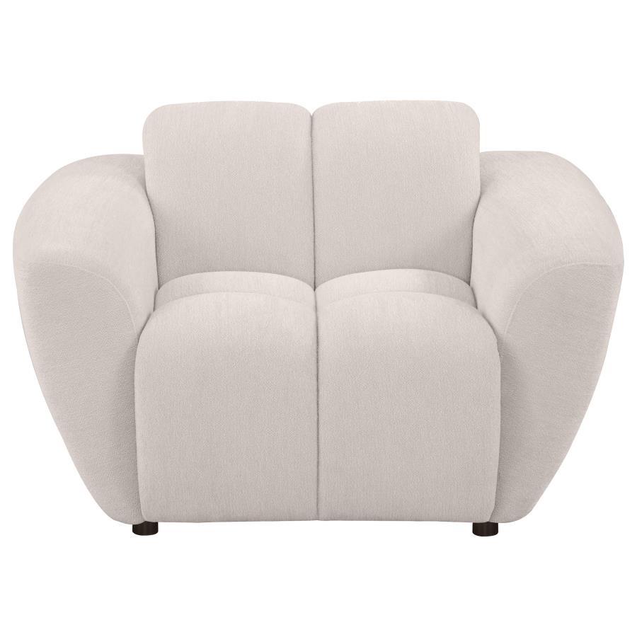 Destino - Chenille Upholstered Splayed Arm Accent Chair - Greige - Best Buy Furniture