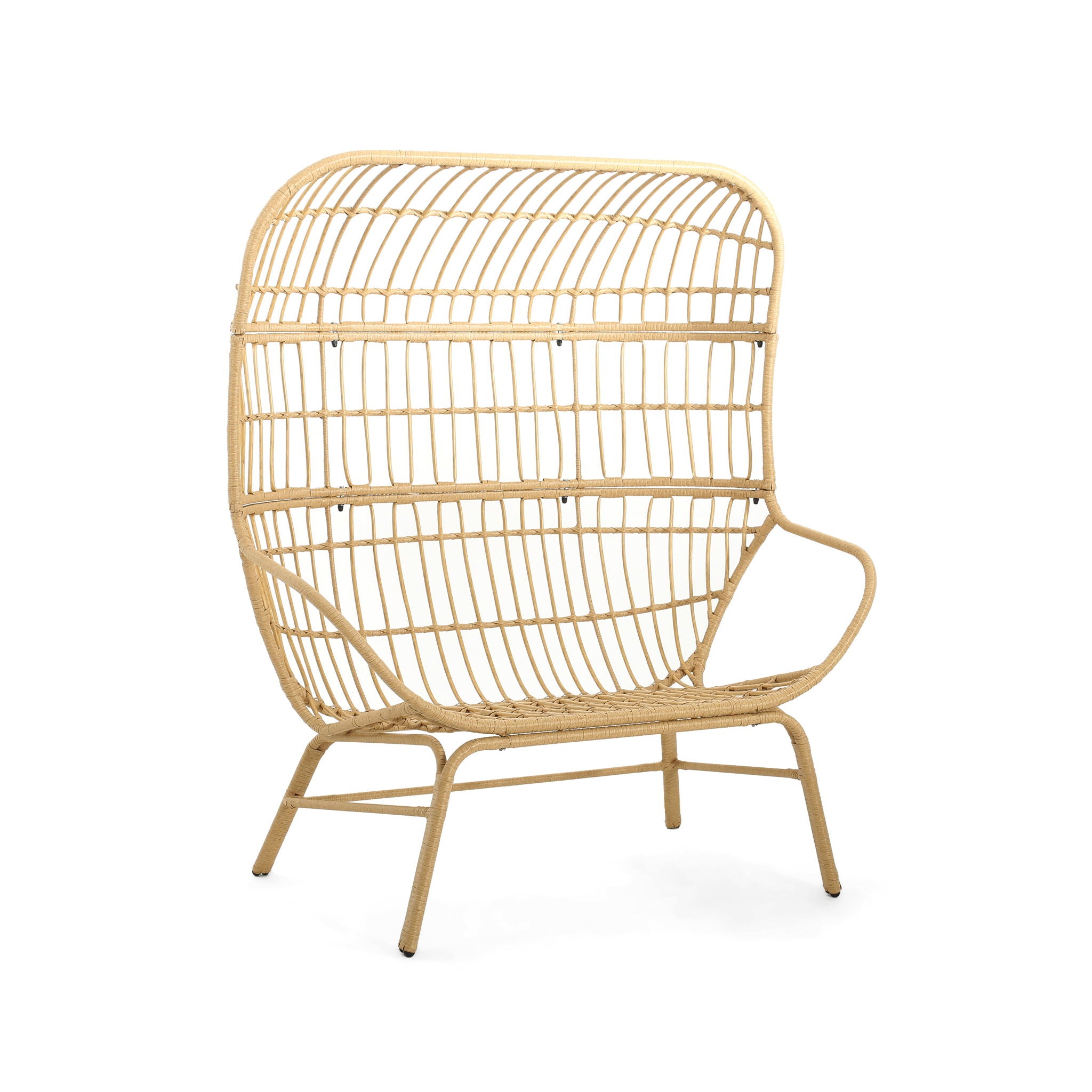 Palos - Outdoor Wicker Loveseat - Light Brown - Best Buy Furniture