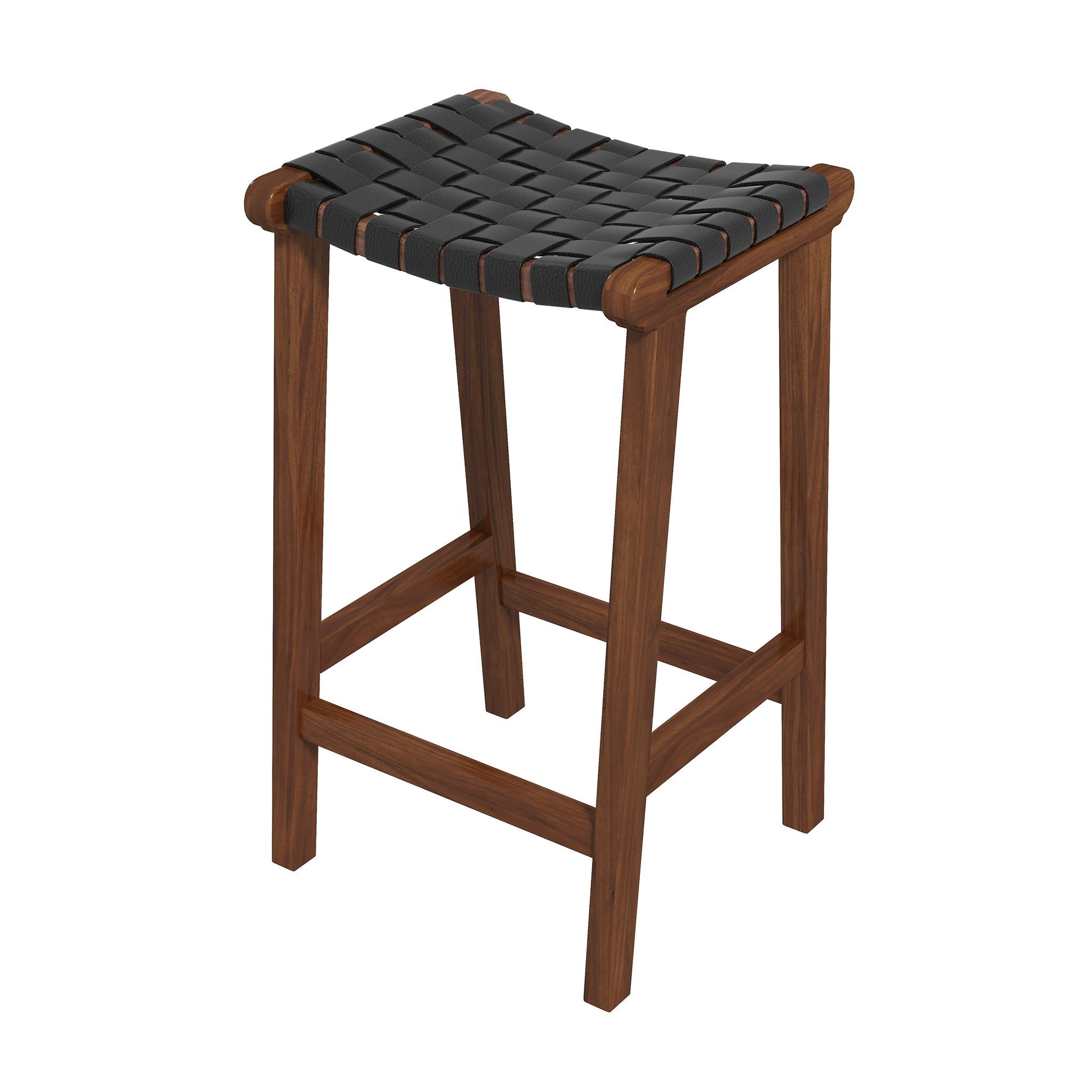 James - Mid-Century Modern Genuine Leather Counter Stool - Best Buy Furniture